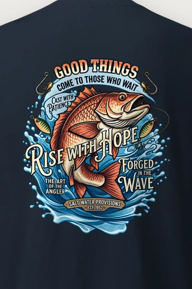 "Cast With Patience" Heavyweight Unisex Crewneck T-shirt