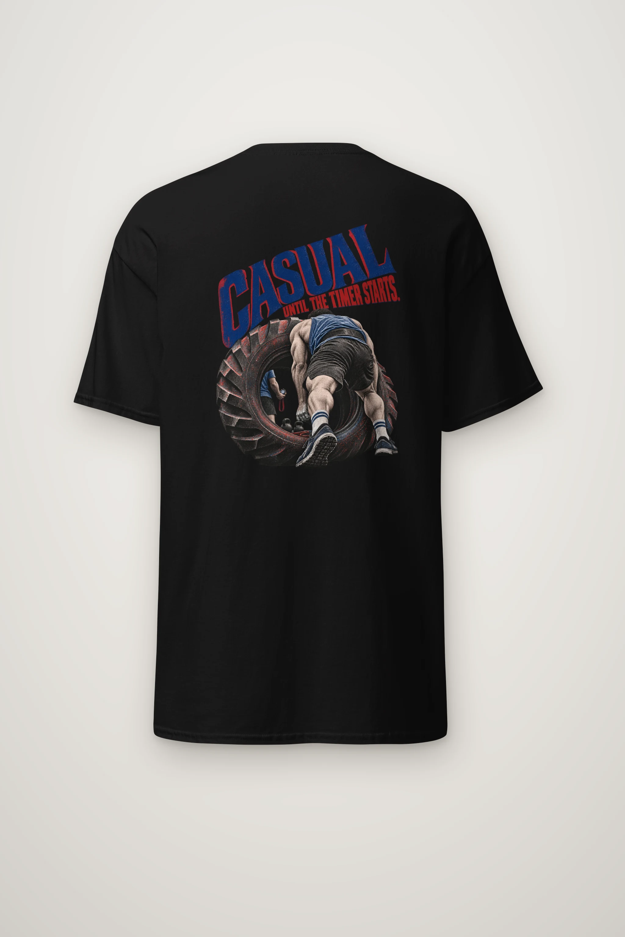 "Casual Until the Timer Starts" Heavyweight Unisex Crewneck T-shirt