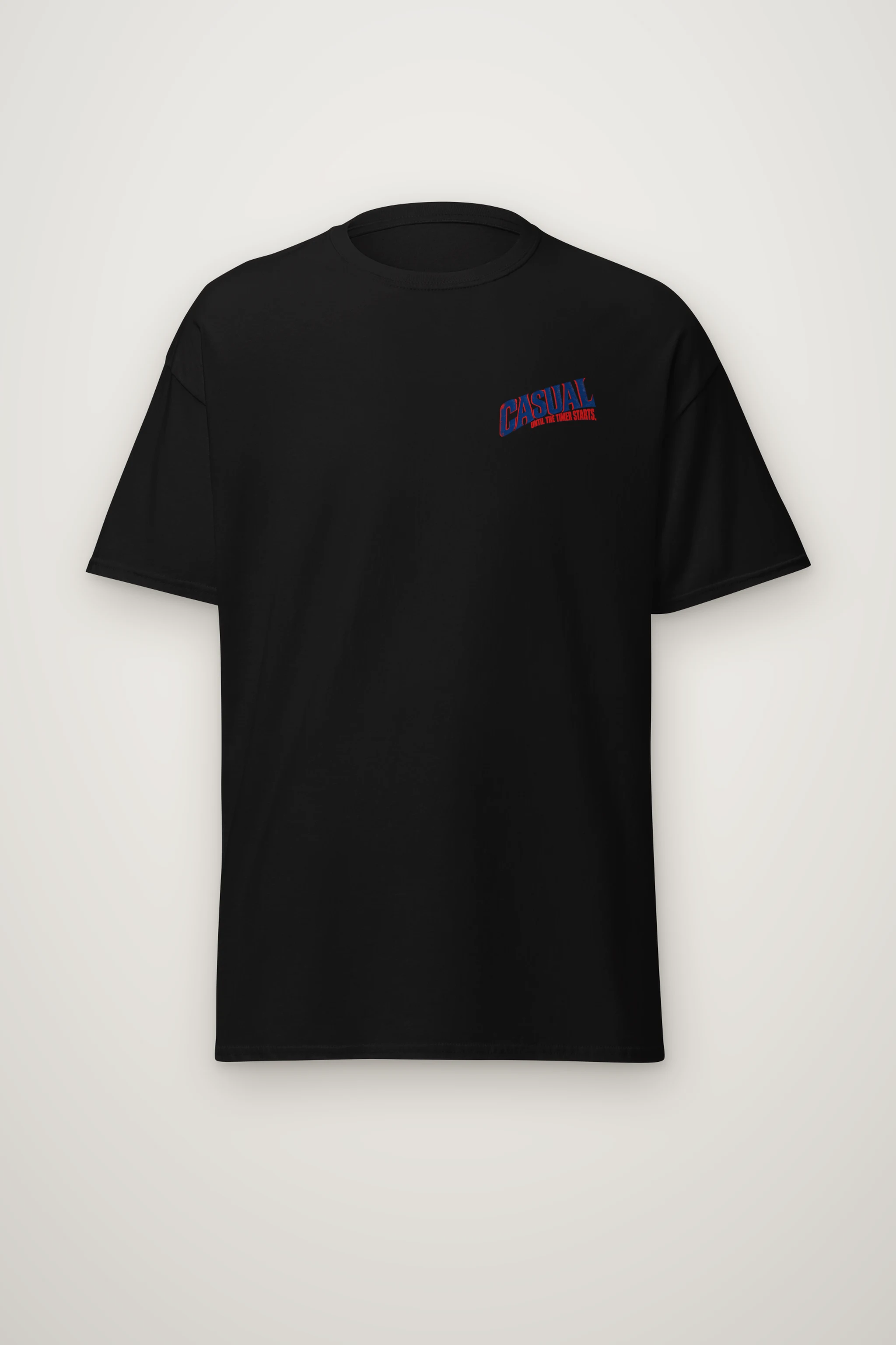 "Casual Until the Timer Starts" Heavyweight Unisex Crewneck T-shirt
