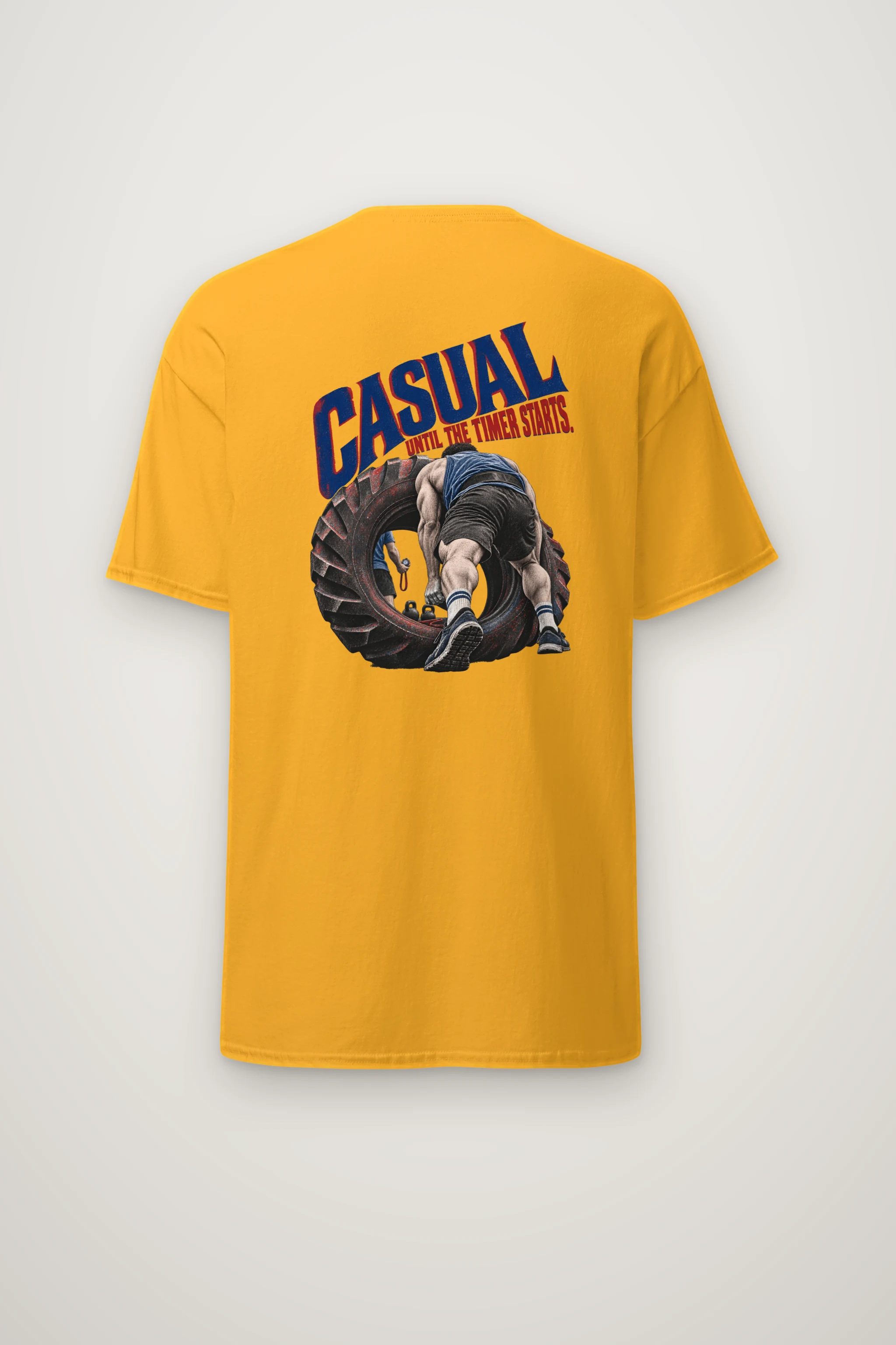 "Casual Until the Timer Starts" Heavyweight Unisex Crewneck T-shirt
