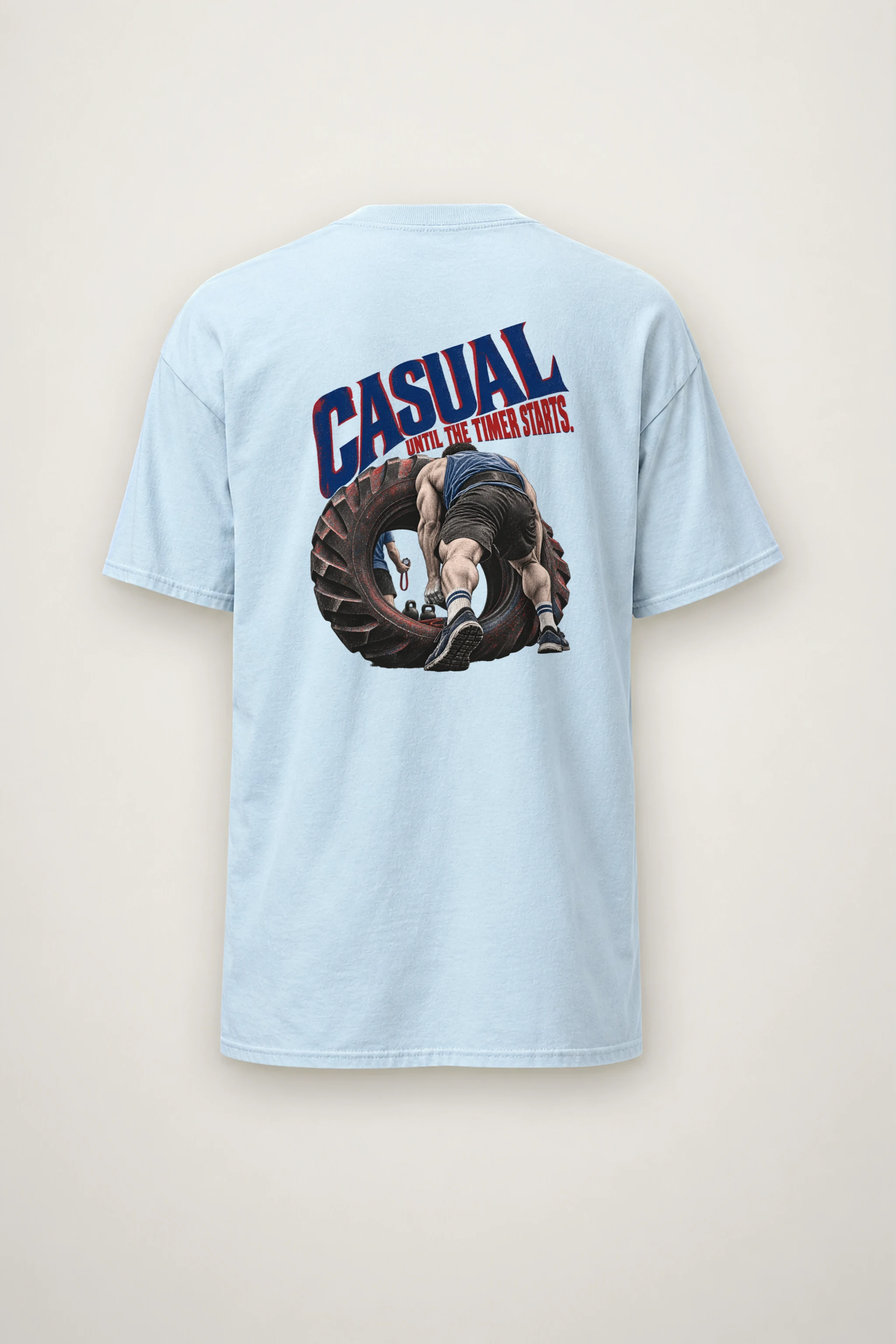"Casual Until the Timer Starts" Heavyweight Unisex Crewneck T-shirt
