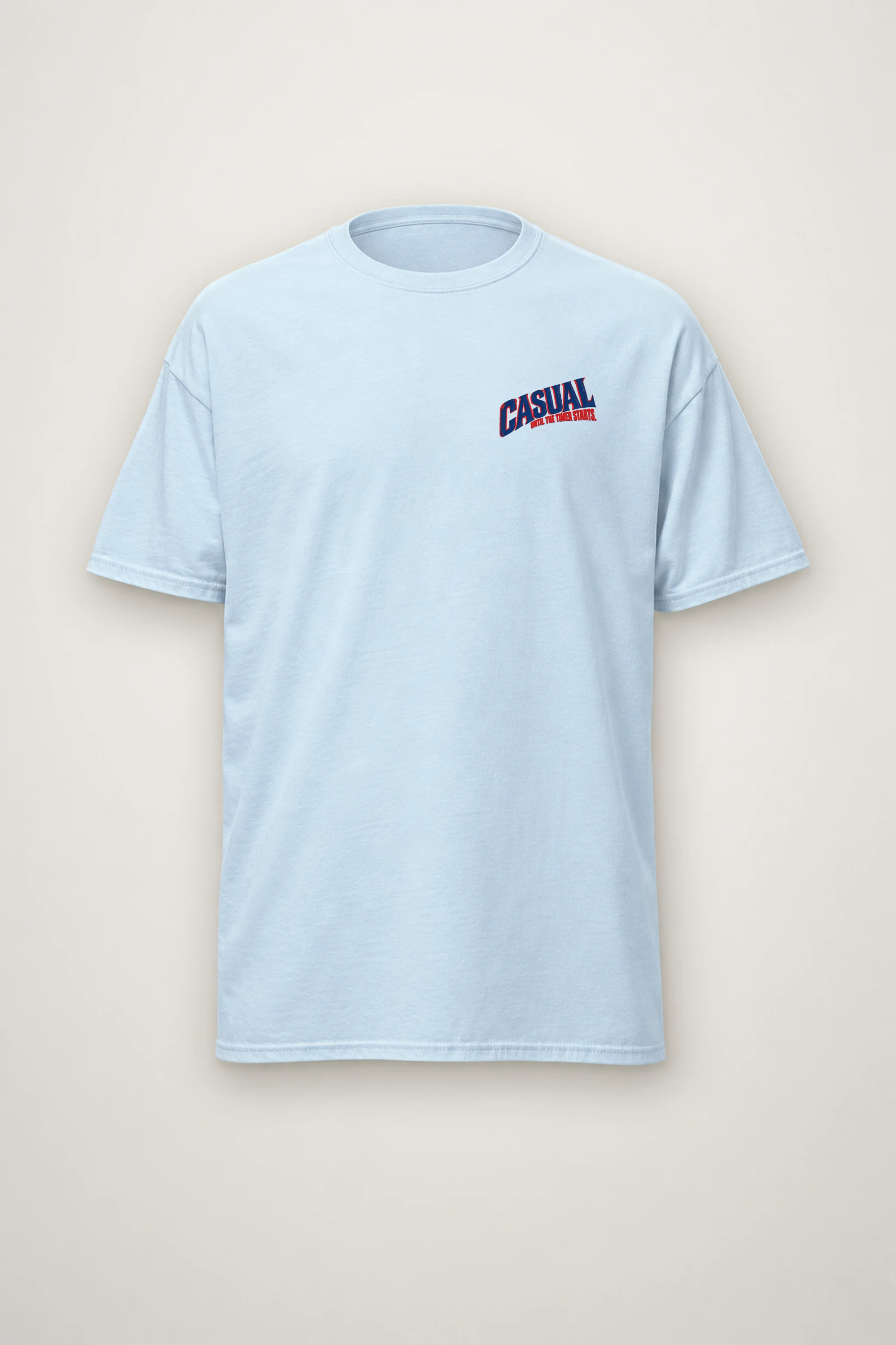 "Casual Until the Timer Starts" Heavyweight Unisex Crewneck T-shirt