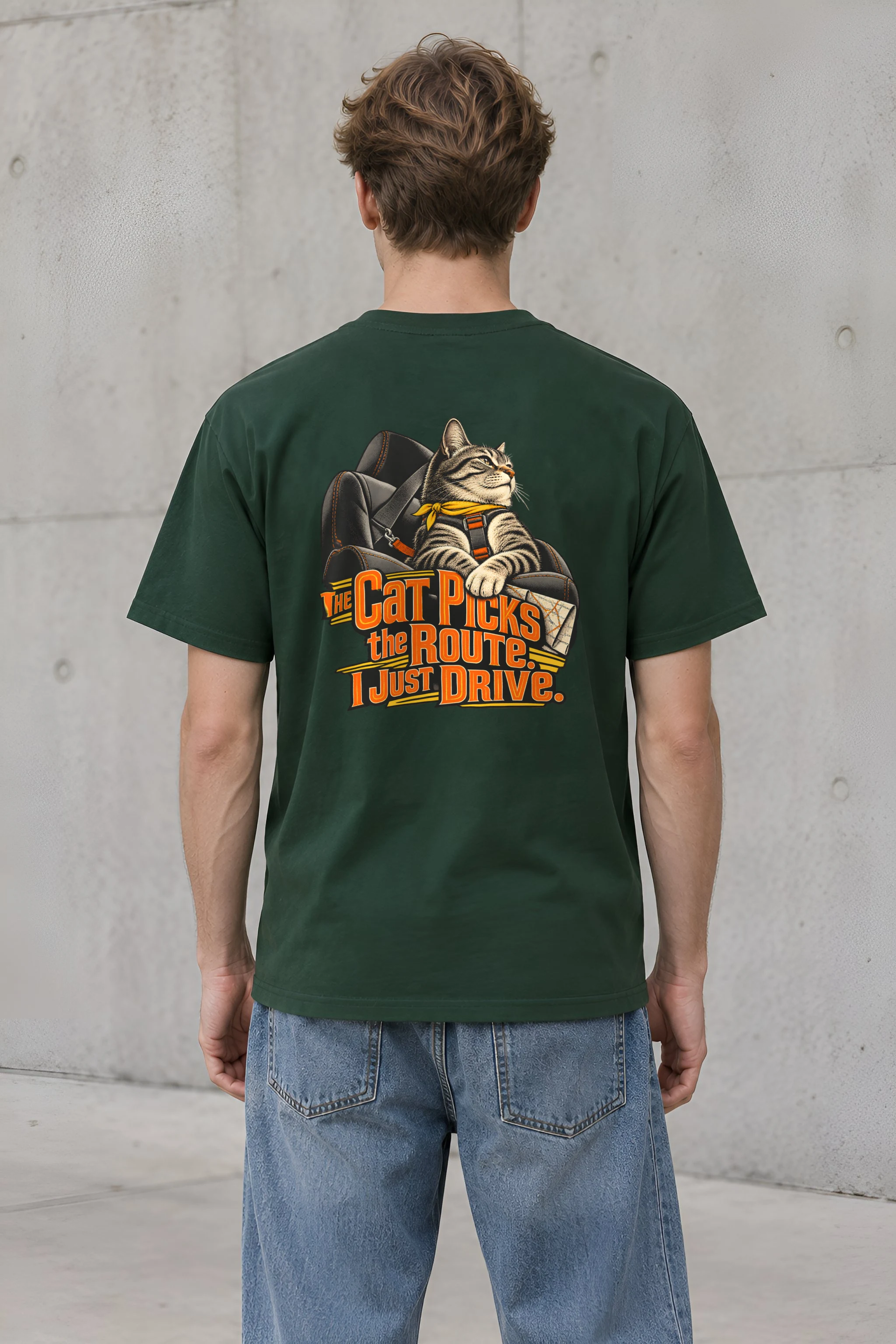 "Cat Picks The Route" Heavyweight Unisex Crewneck T-shirt