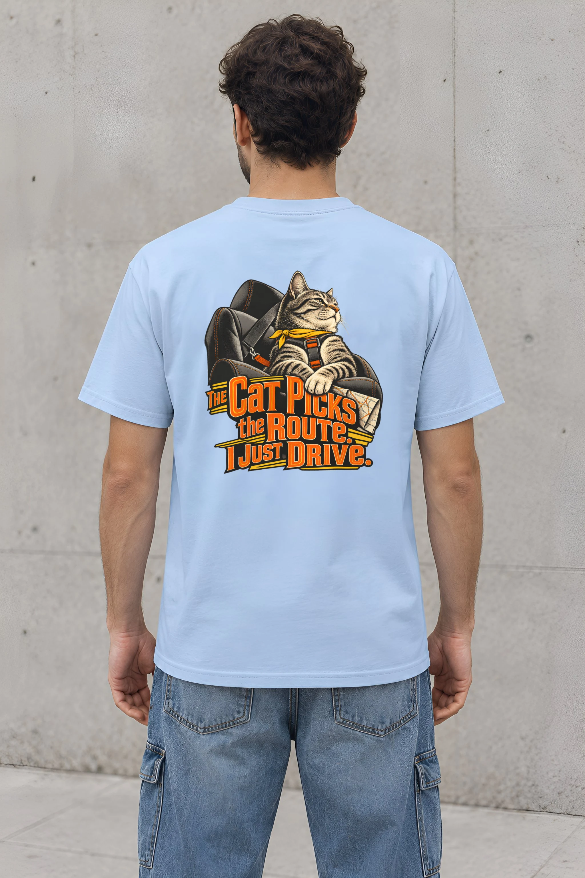 "Cat Picks The Route" Heavyweight Unisex Crewneck T-shirt