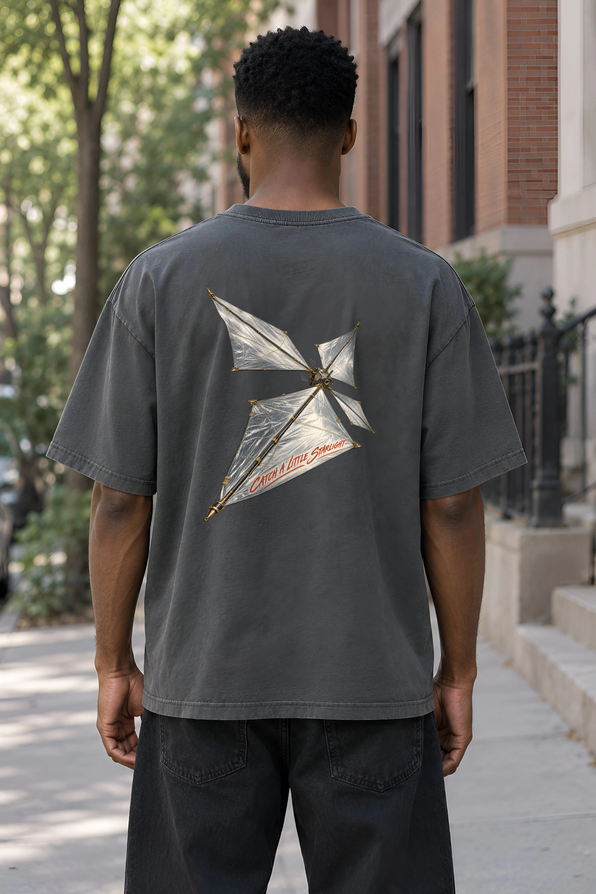 "Catch a Little Starlight" Men's Oversized Heavyweight Crewneck T-Shirt