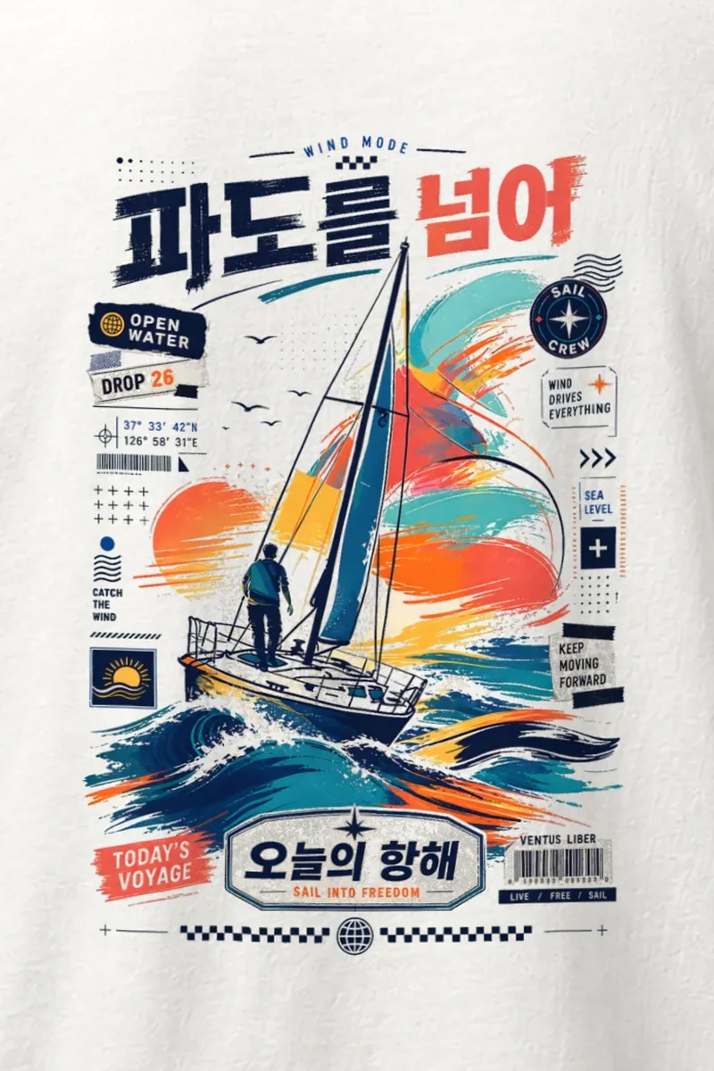 "Catch The Wind" Heavyweight Unisex Crewneck T-shirt