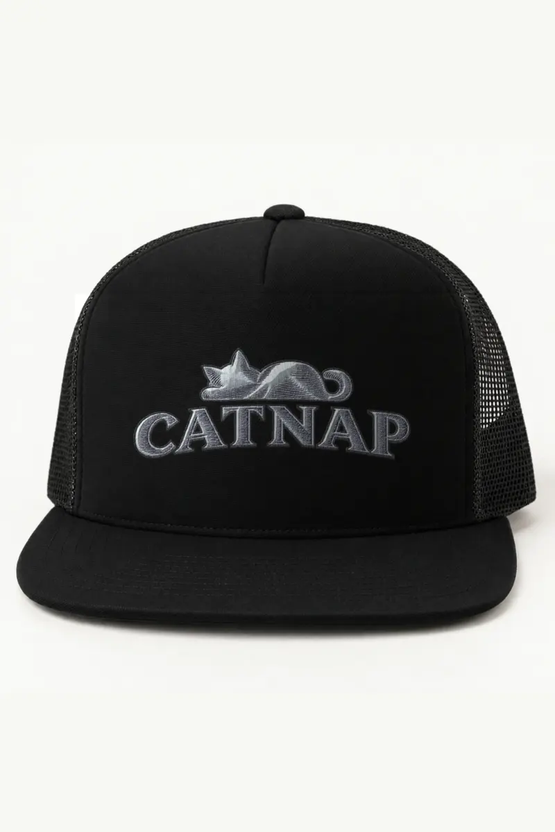 “CATNAP” 5 Panel Trucker Cap · Embroidered