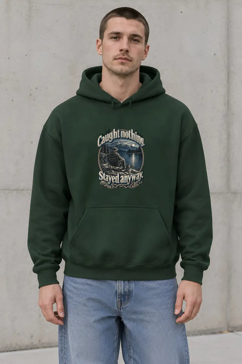 "Caught Nothing Stayed Anyway" Heavy Blend Unisex Pullover Hoodie
