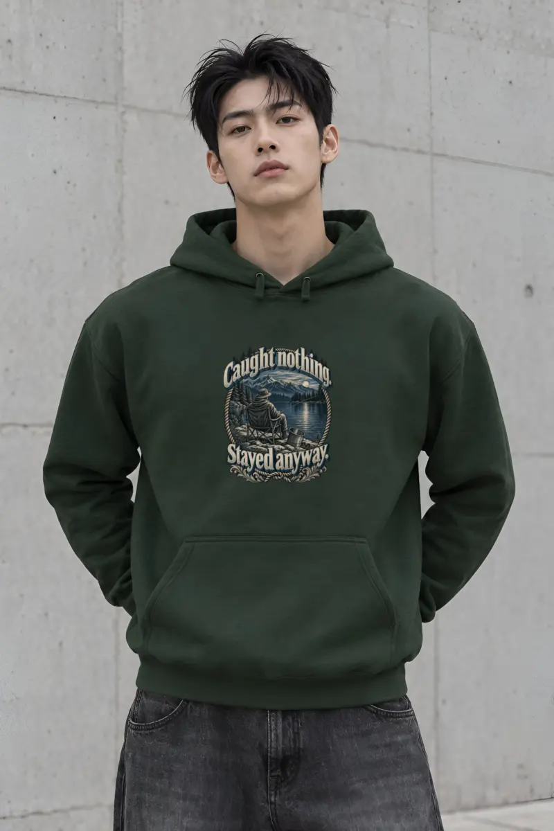 "Caught Nothing Stayed Anyway" Heavy Blend Unisex Pullover Hoodie