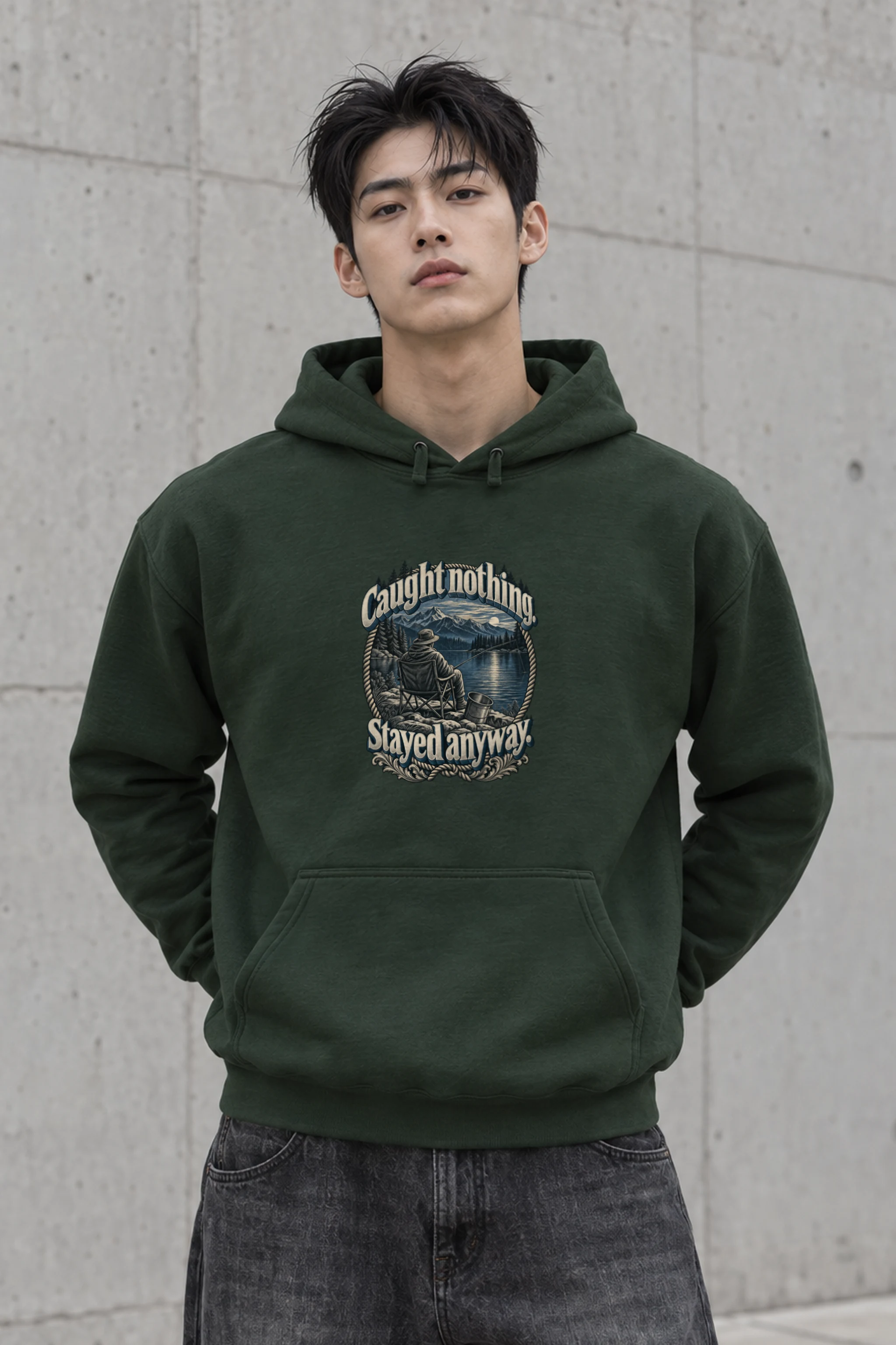 "Caught Nothing Stayed Anyway" Heavy Blend Unisex Pullover Hoodie