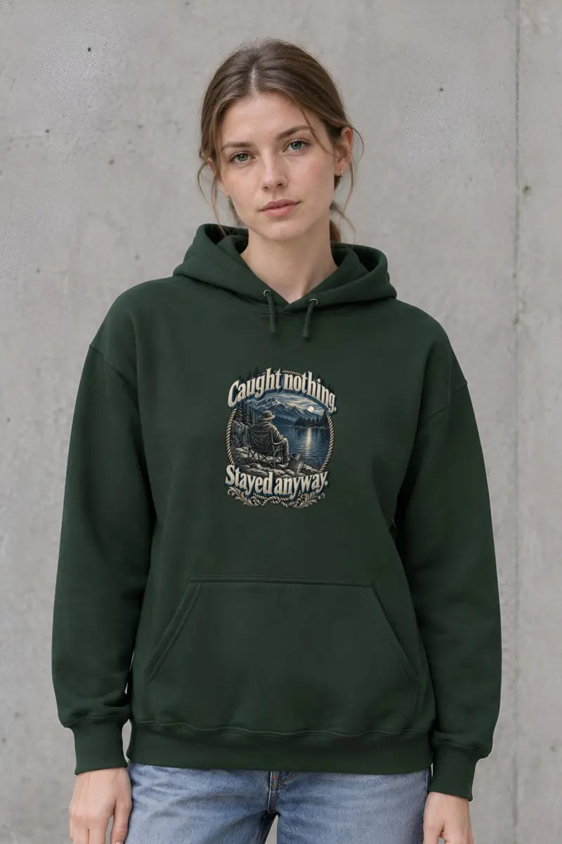 "Caught Nothing Stayed Anyway" Heavy Blend Unisex Pullover Hoodie