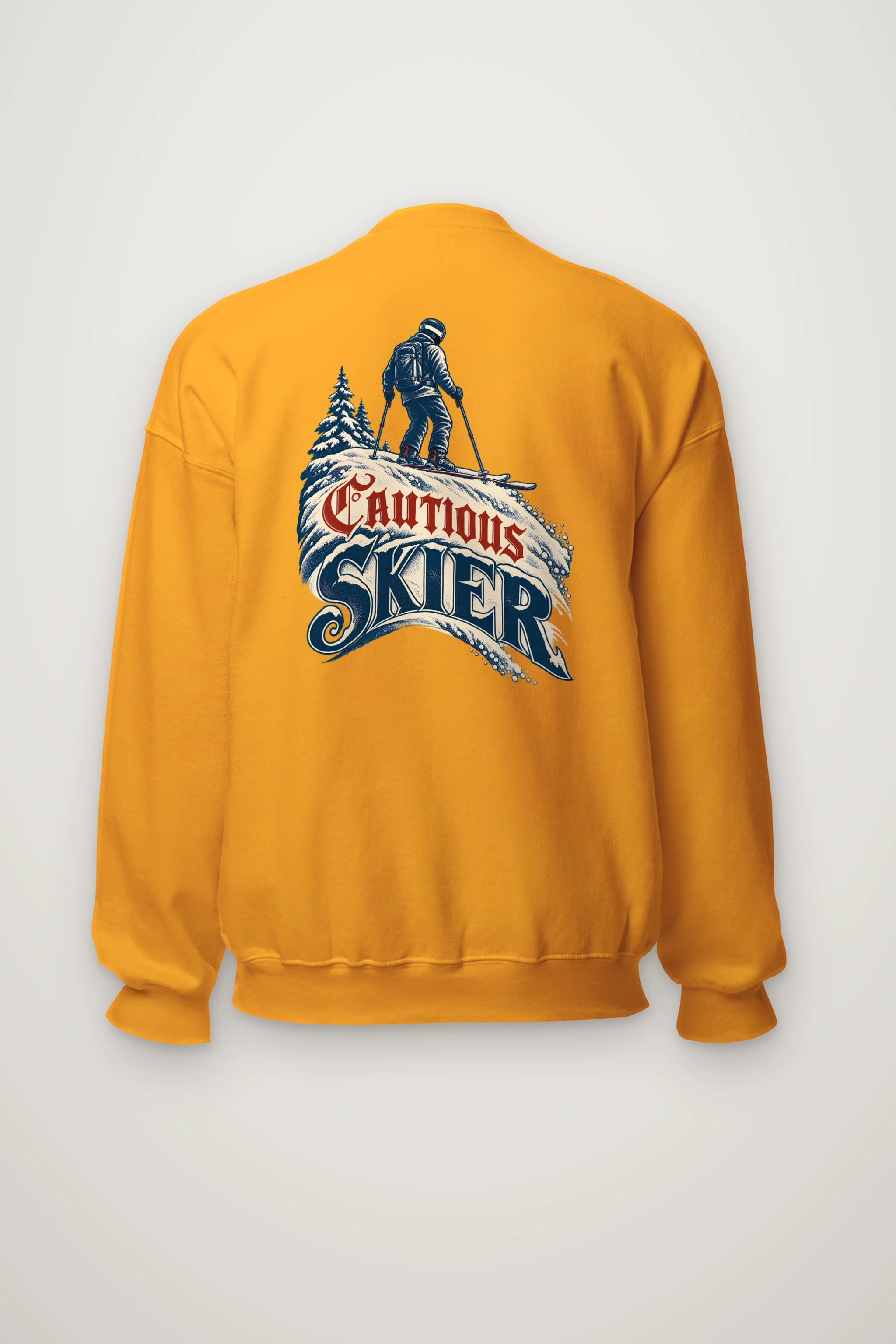 "Cautious Skier" Heavy Blend Unisex Crewneck Sweatshirt