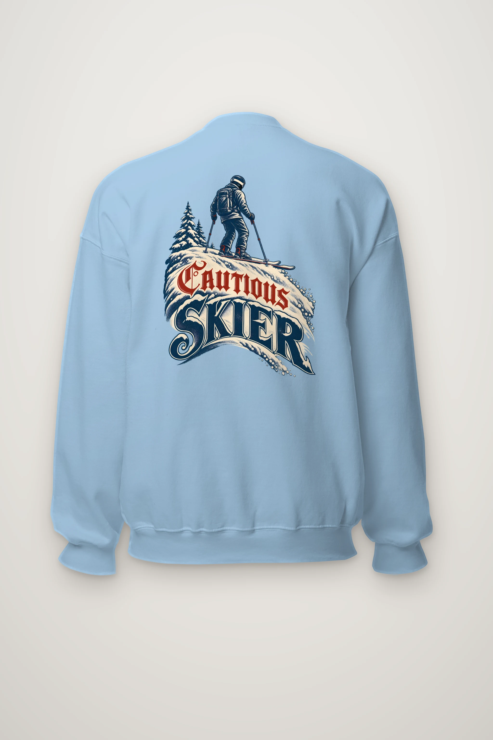 "Cautious Skier" Heavy Blend Unisex Crewneck Sweatshirt