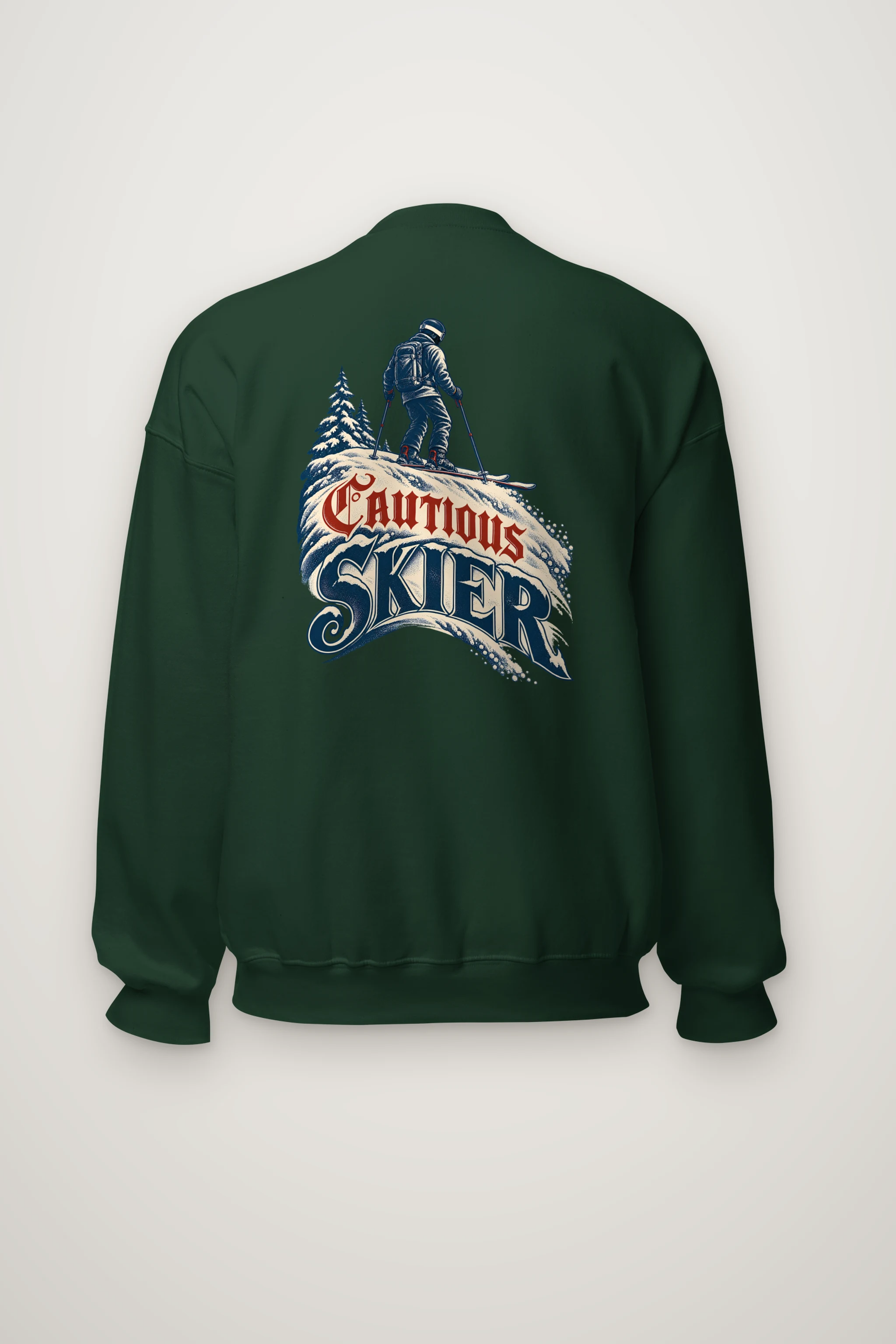 "Cautious Skier" Heavy Blend Unisex Crewneck Sweatshirt