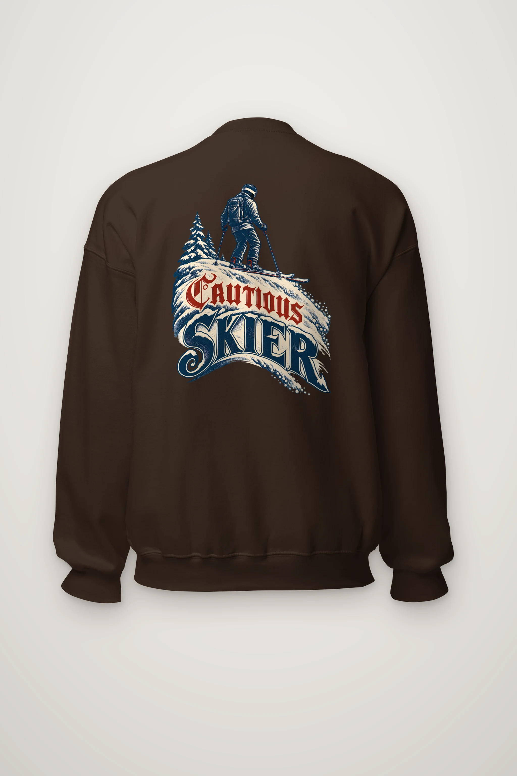 "Cautious Skier" Heavy Blend Unisex Crewneck Sweatshirt