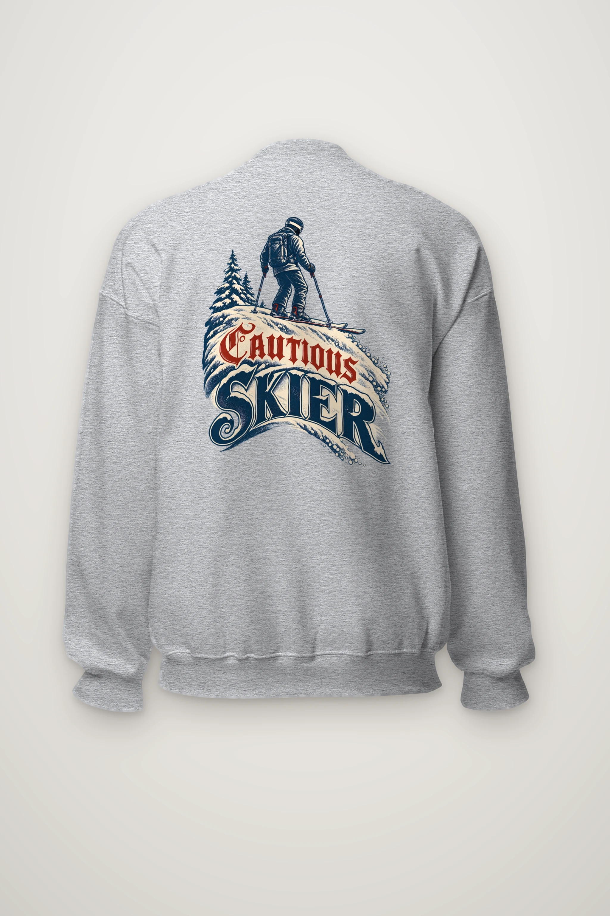 "Cautious Skier" Heavy Blend Unisex Crewneck Sweatshirt