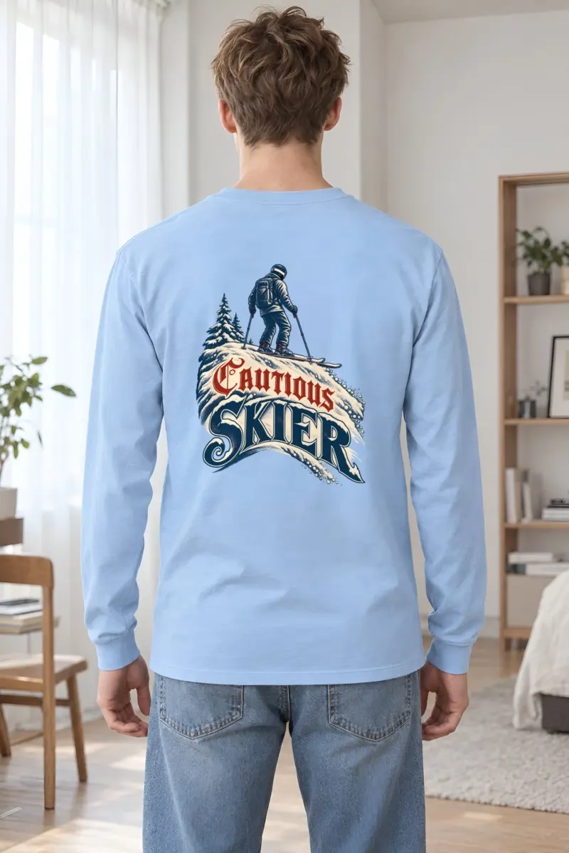 “Cautious Skier” Unisex Longsleeve T-shirt