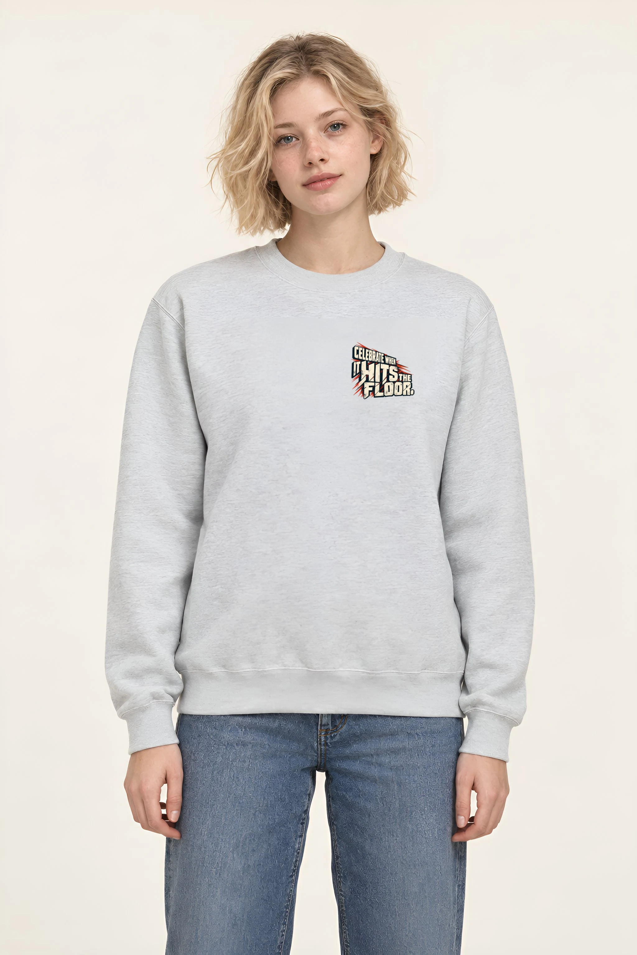 "Celebrate When It Hits The Floor" Heavy Blend Unisex Crewneck Sweatshirt
