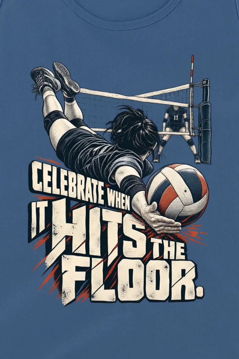 "Celebrate When It Hits The Floor" Unisex Jersey Tank - the graphic up close