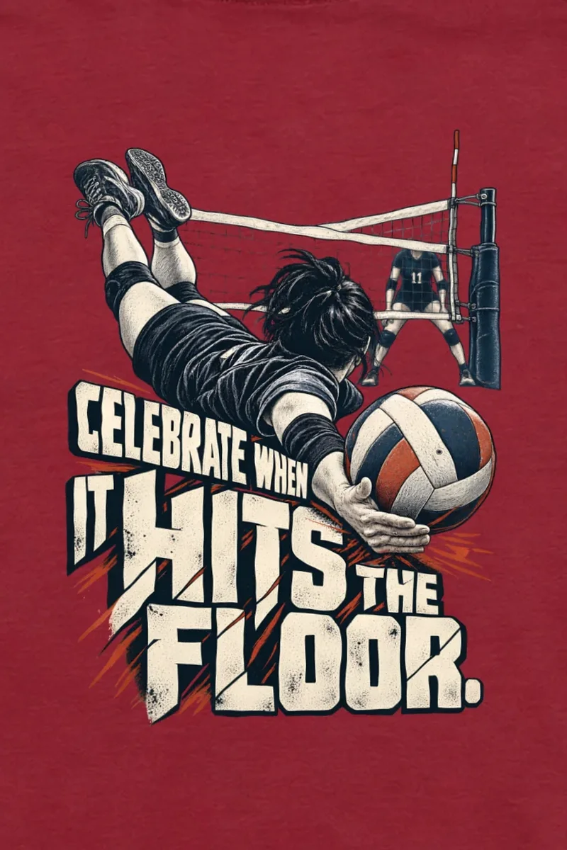 "Celebrate When It Hits The Floor" Unisex Longsleeve T-shirt - the graphic up close