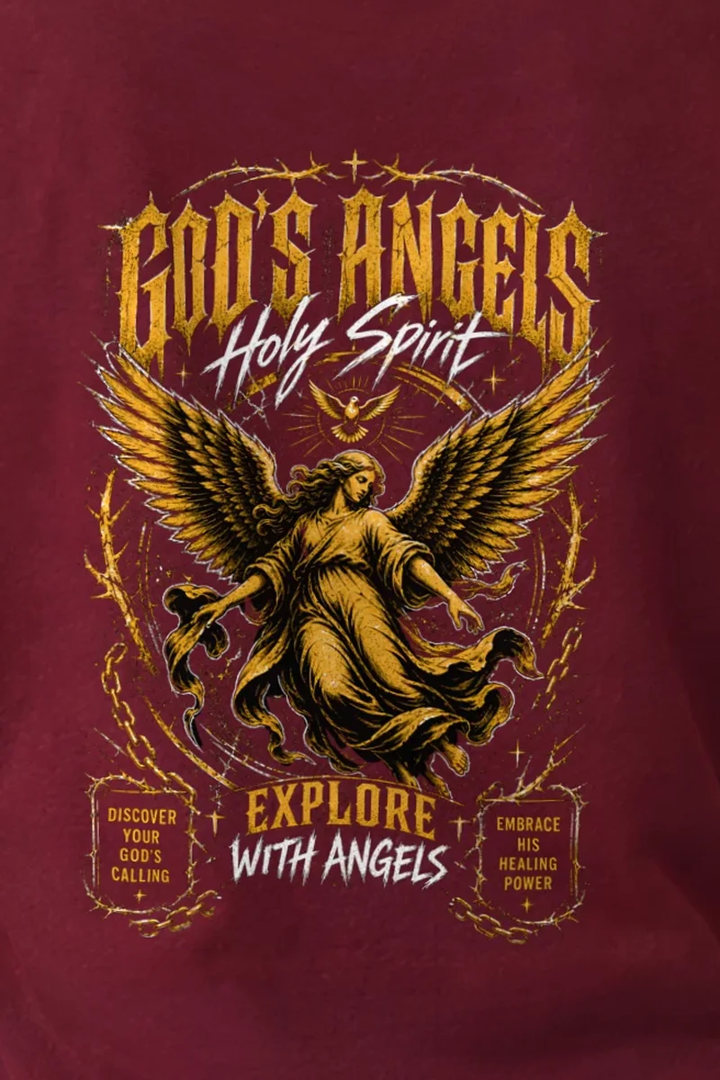 "Celestial Calling" Heavyweight Unisex Crewneck T-shirt - the graphic up close