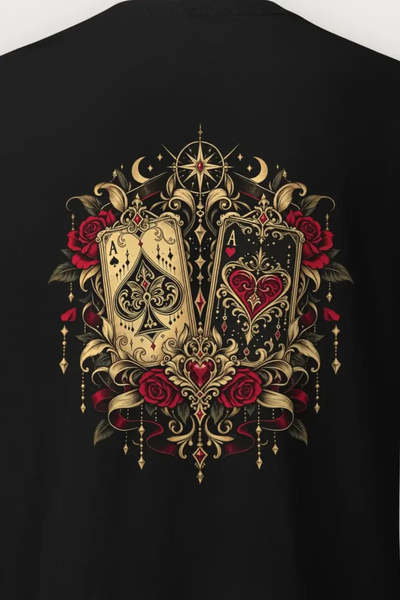 "Celestial Card Roses" Heavyweight Unisex Crewneck T-shirt