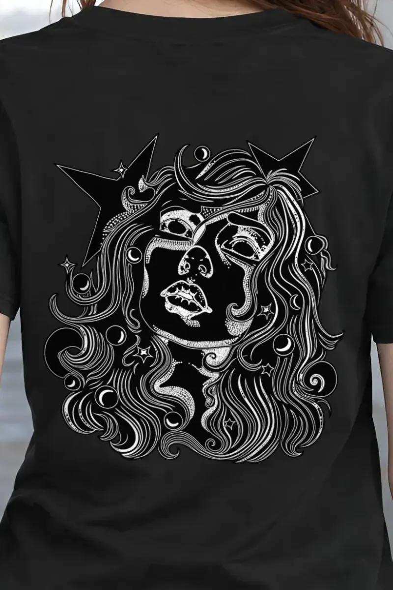"Celestial Flow" Heavyweight Unisex Crewneck T-shirt