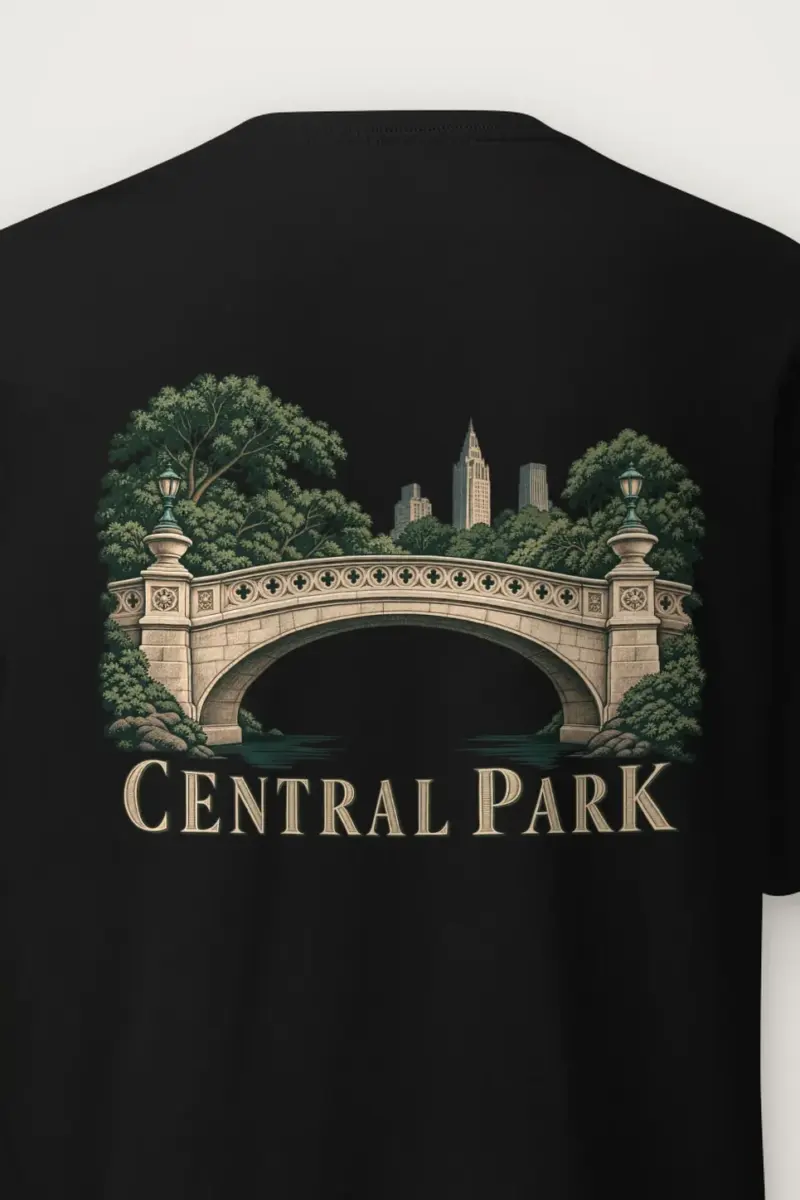 "Central Park Bridge" Heavyweight Unisex Crewneck T-shirt