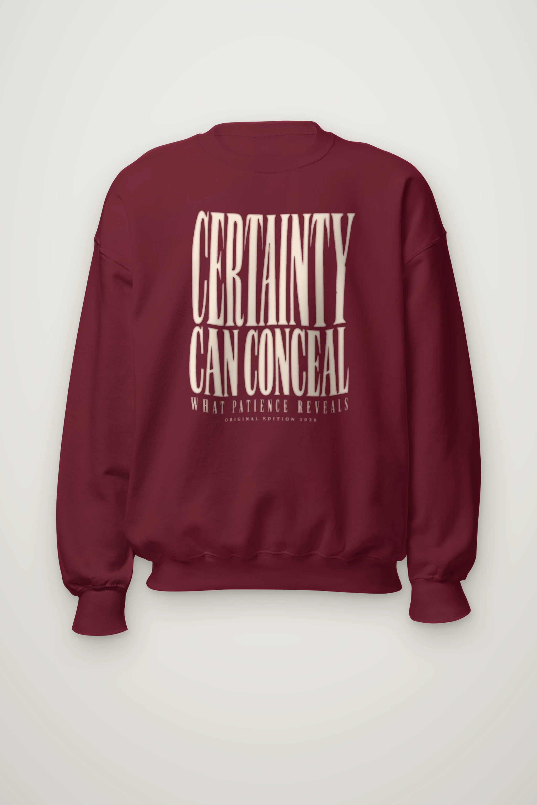 "Certainty Can Conceal" Heavy Blend Unisex Crewneck Sweatshirt