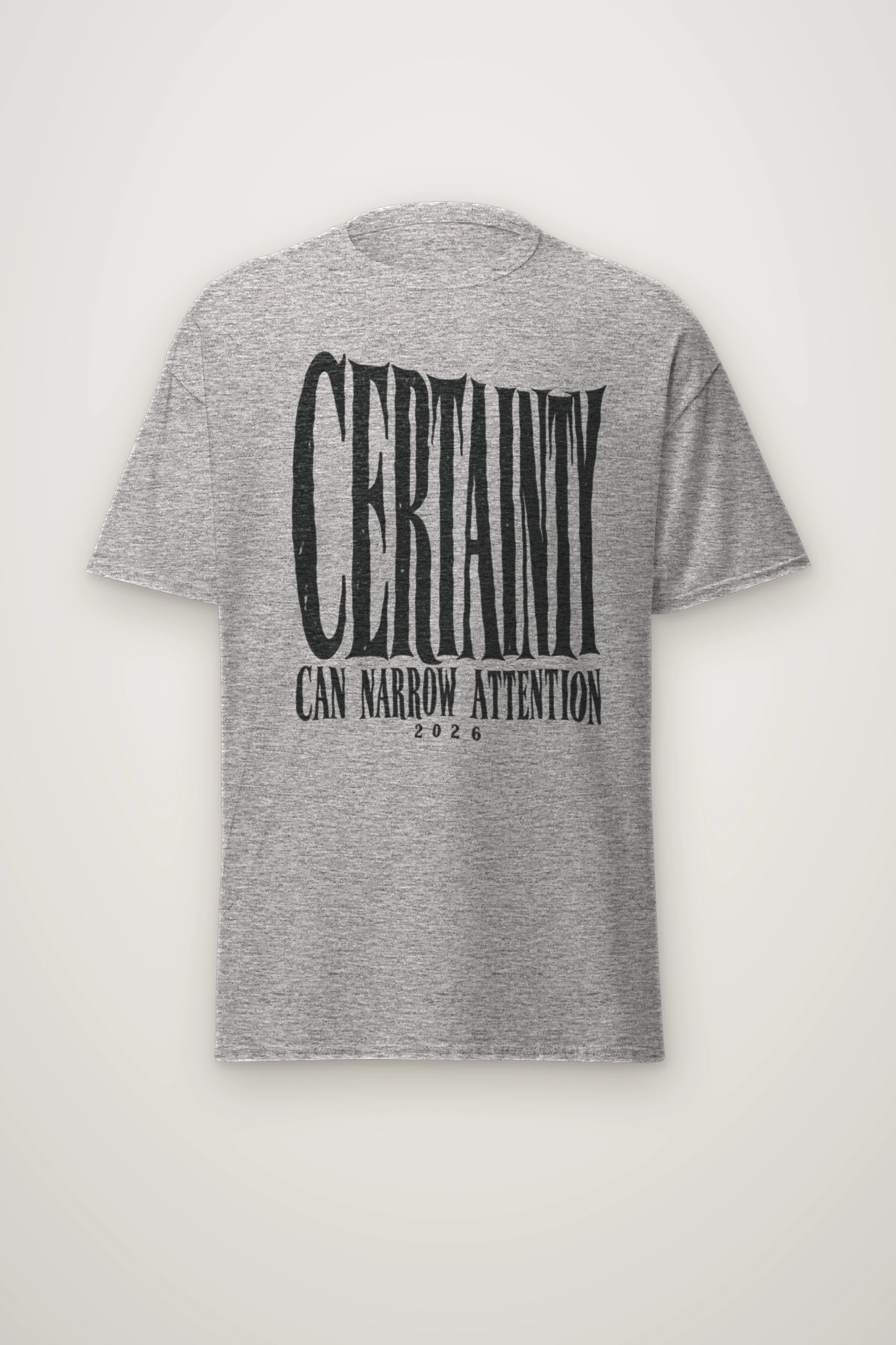 "Certainty Can Narrow Attention" Heavyweight Unisex Crewneck T-shirt