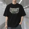 "Certainty Has a Cost" Men's Oversized Heavyweight Crewneck T-Shirt