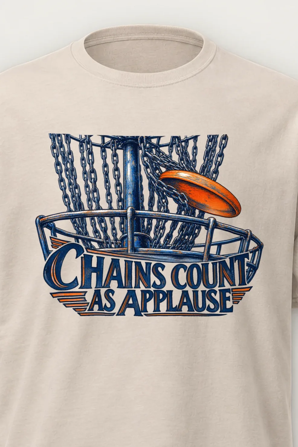 "Chains Count as Applause" Heavyweight Unisex Crewneck T-shirt - the graphic up close