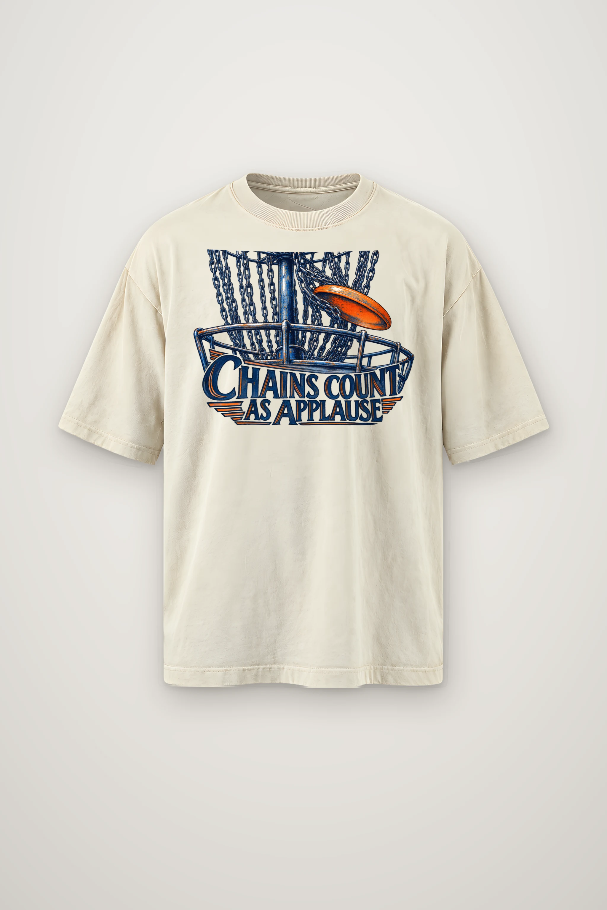 "Chains Count As Applause" Men's Oversized Heavyweight Crewneck T-Shirt