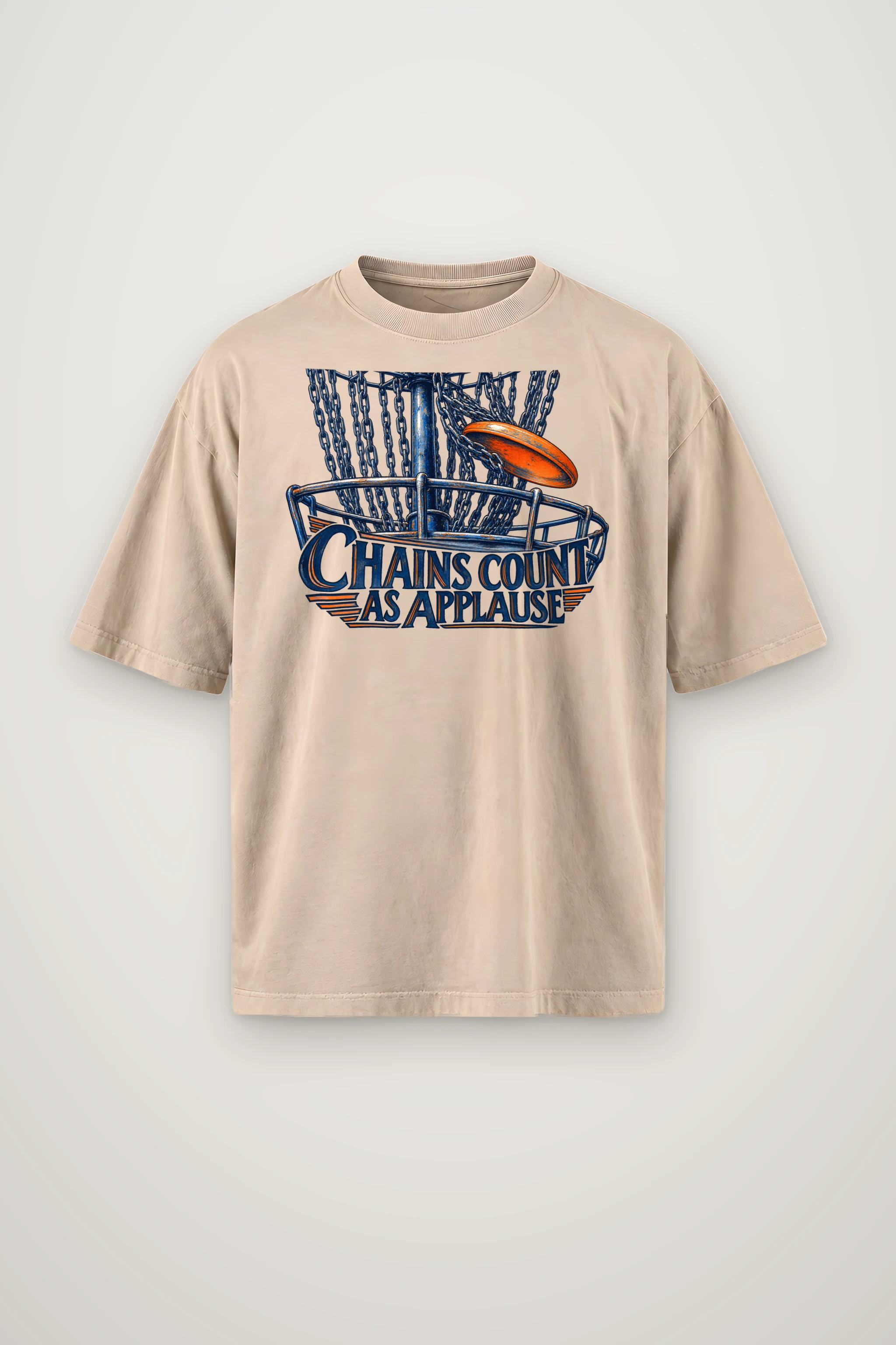 "Chains Count As Applause" Men's Oversized Heavyweight Crewneck T-Shirt