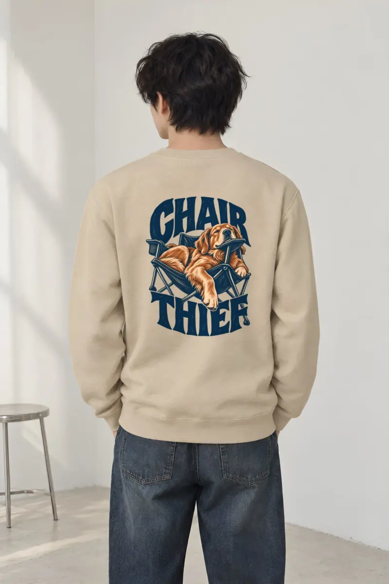 “Chair Thief Golden Retriever” Heavy Blend Unisex Crewneck Sweatshirt