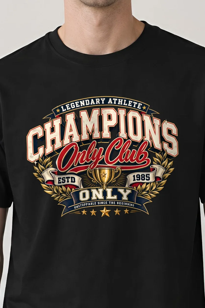 "Legendary Champions Trophy" Heavyweight Unisex Crewneck T-shirt - the graphic up close