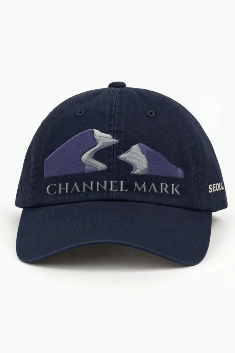 "Channel Mark" Classic Dad Hat · Embroidered — navy/cap-front