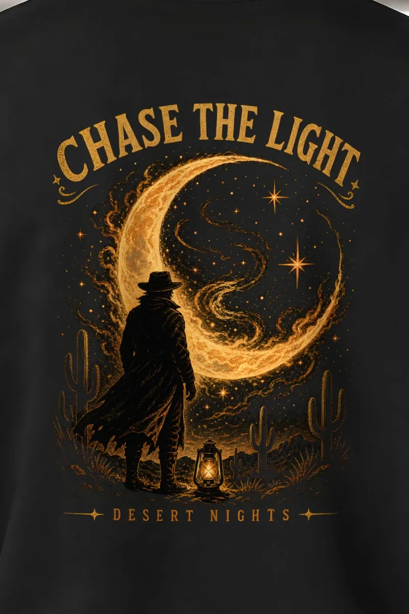 "Chase The Light" 1 Crewneck Sweatshirt - the graphic up close