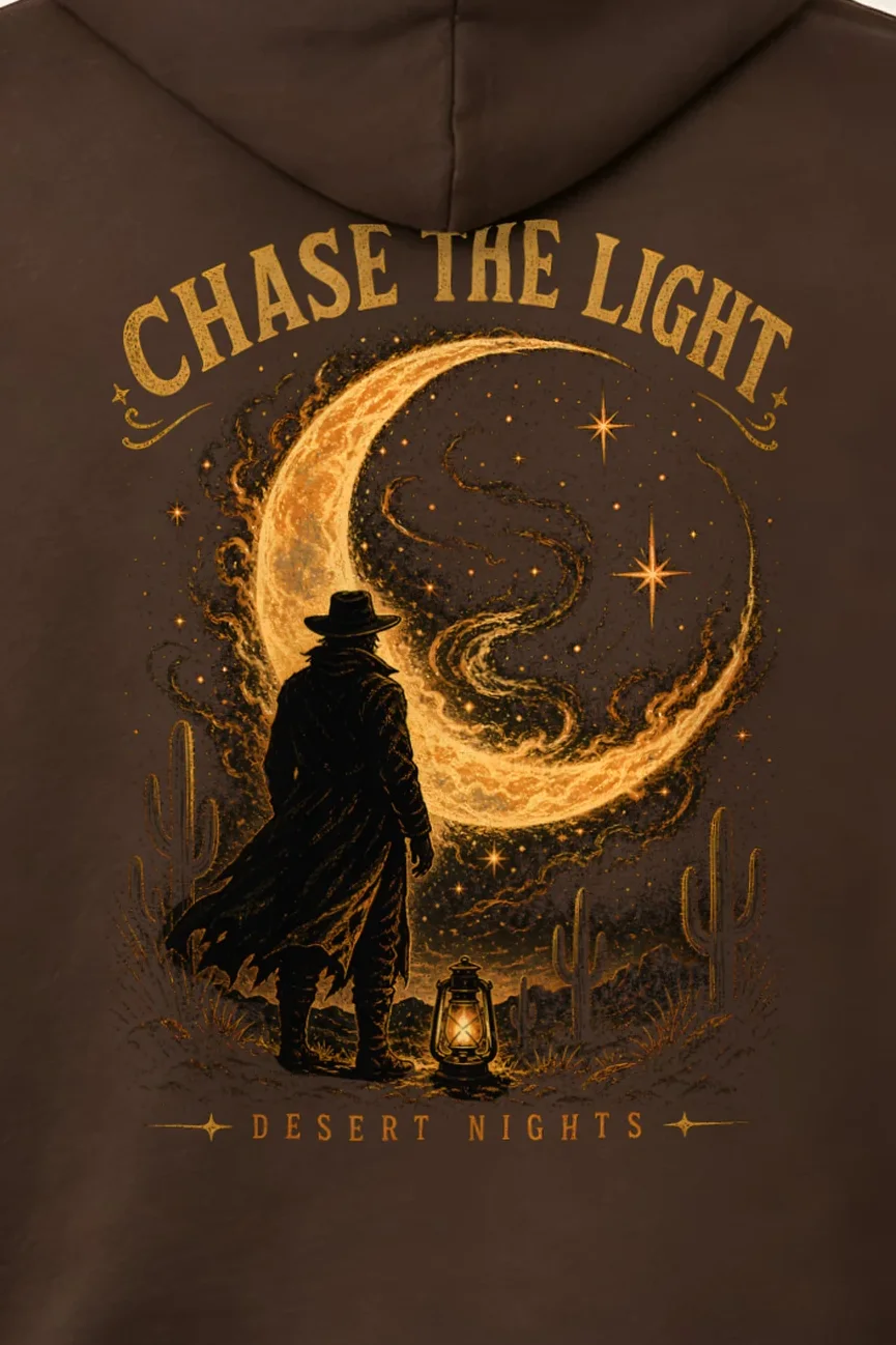 "Chase The Light" 1 Pullover Hoodie - the graphic up close