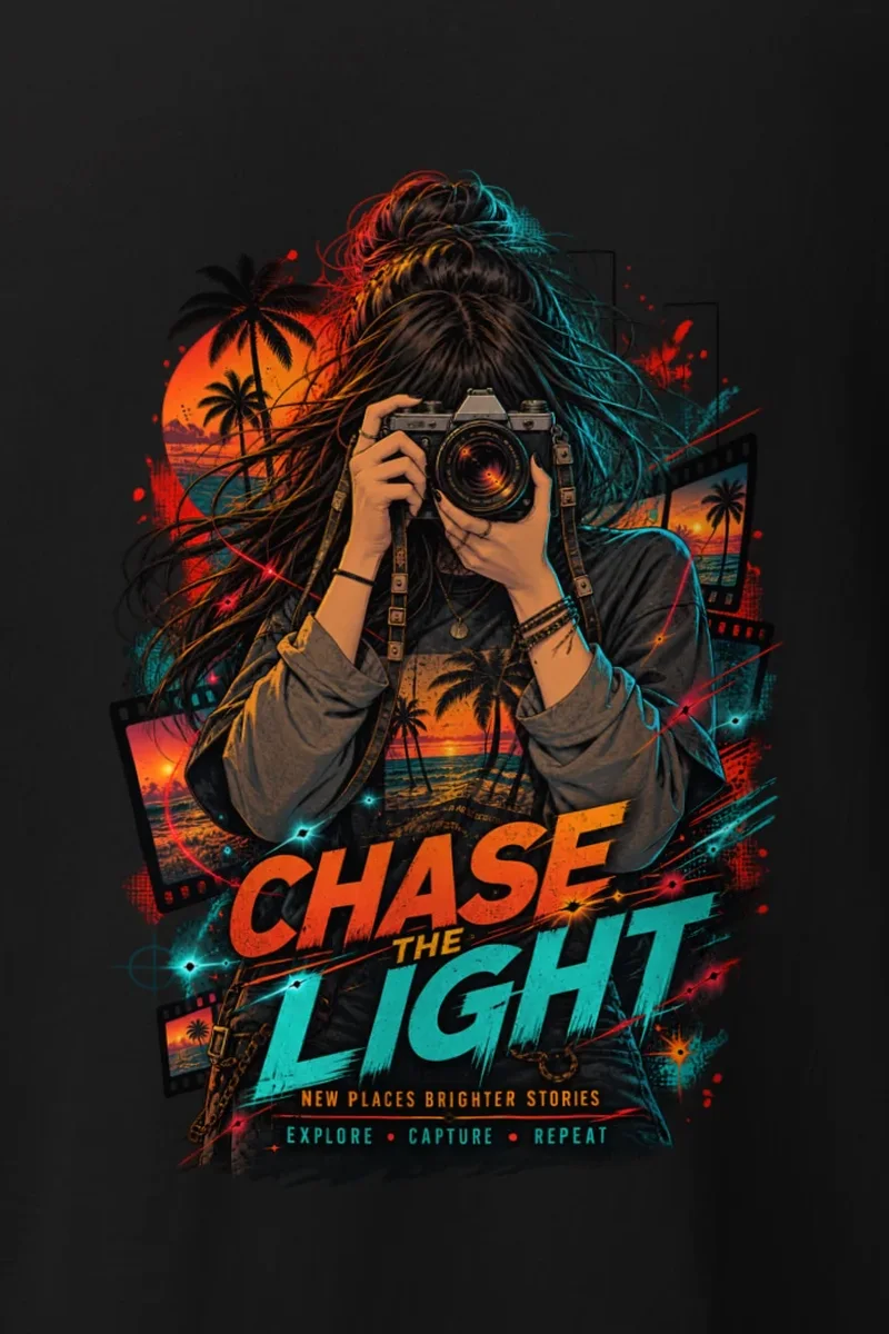 "Chase The Light" Heavyweight Unisex Crewneck T-shirt