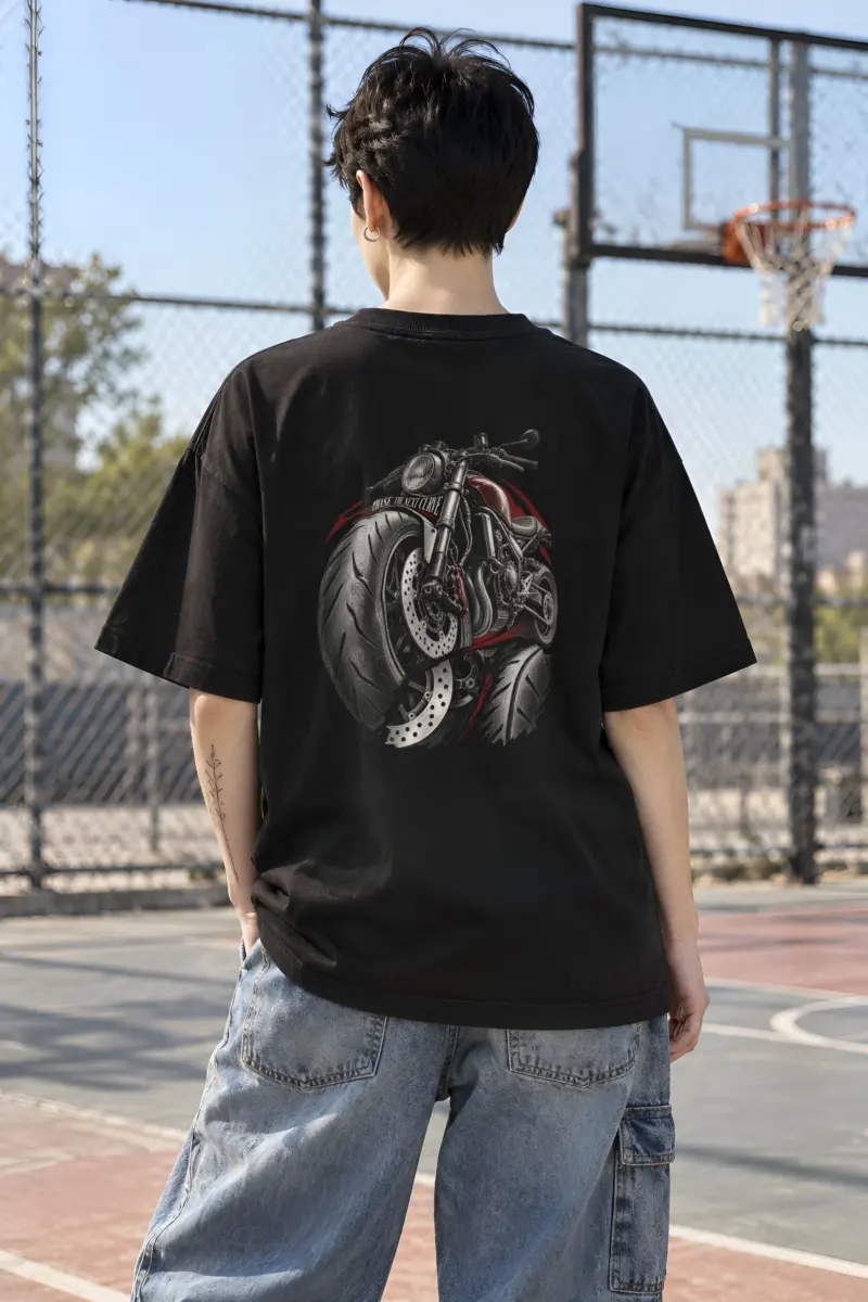 "Chase the Next Curve" Unisex Oversized Heavyweight Crewneck T-Shirt