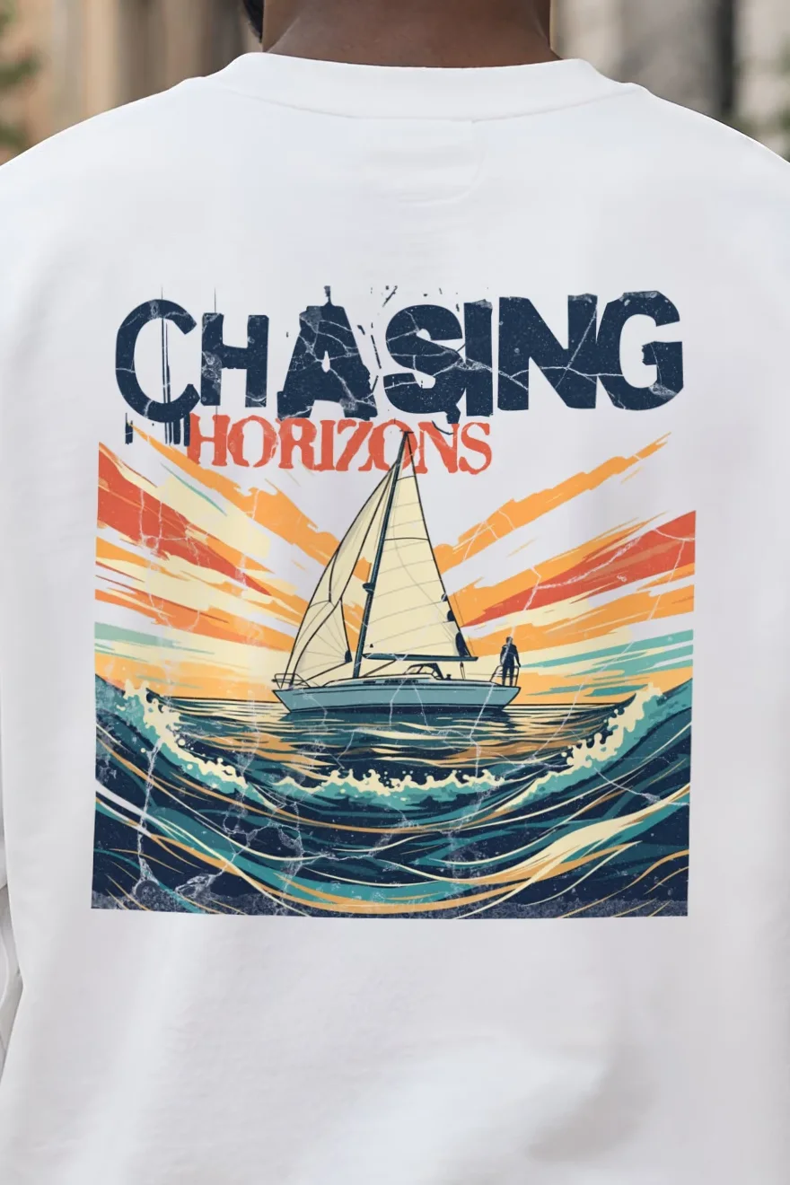 "Chasing Horizons" 1 Crewneck Sweatshirt - the graphic up close