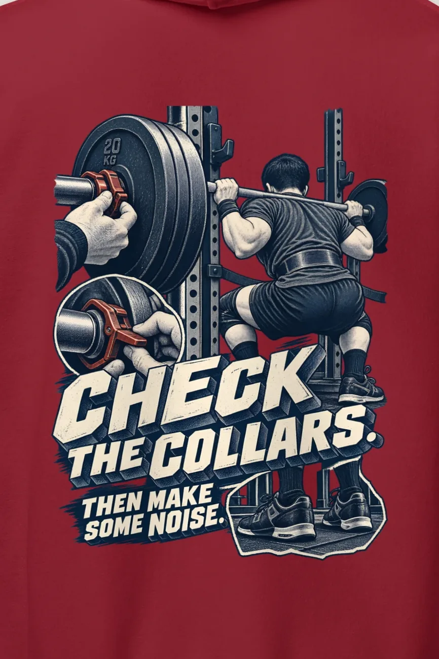 "Check the Collars" Heavy Blend Unisex Pullover Hoodie - the graphic up close