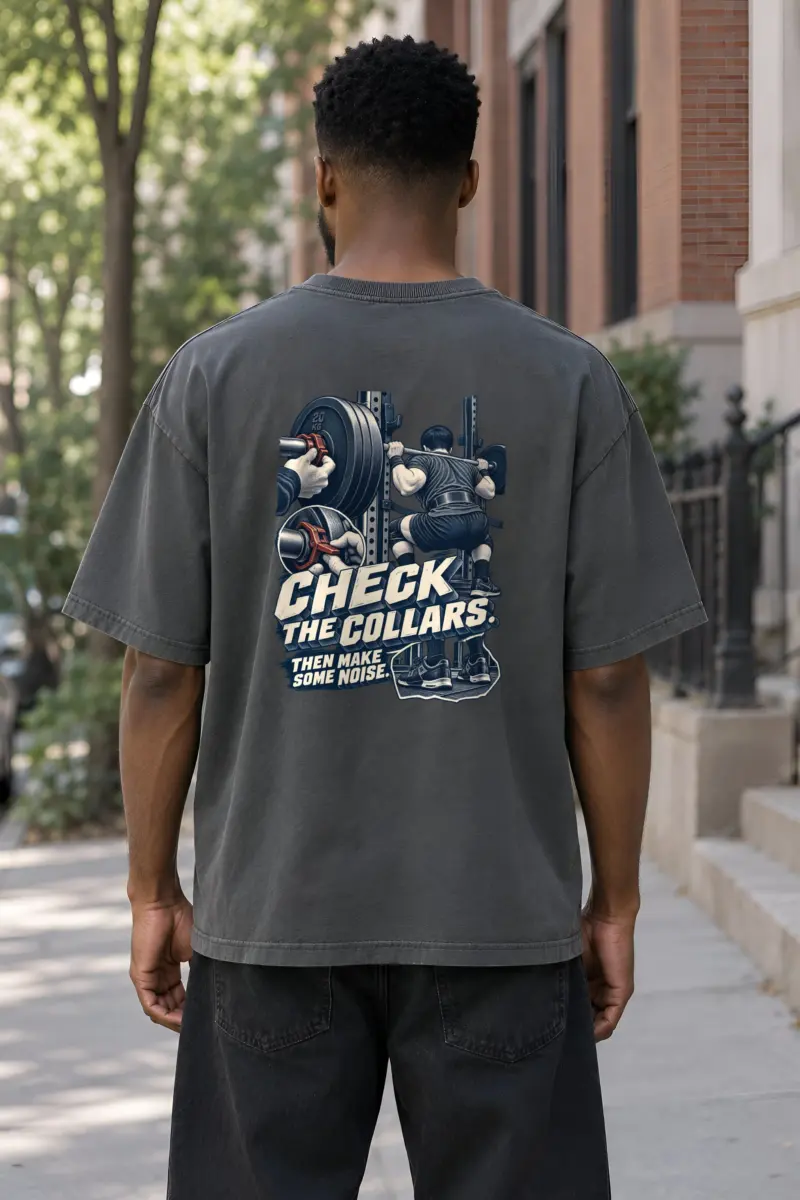 “Check the Collars” Men’s Oversized Heavyweight Crewneck T-Shirt