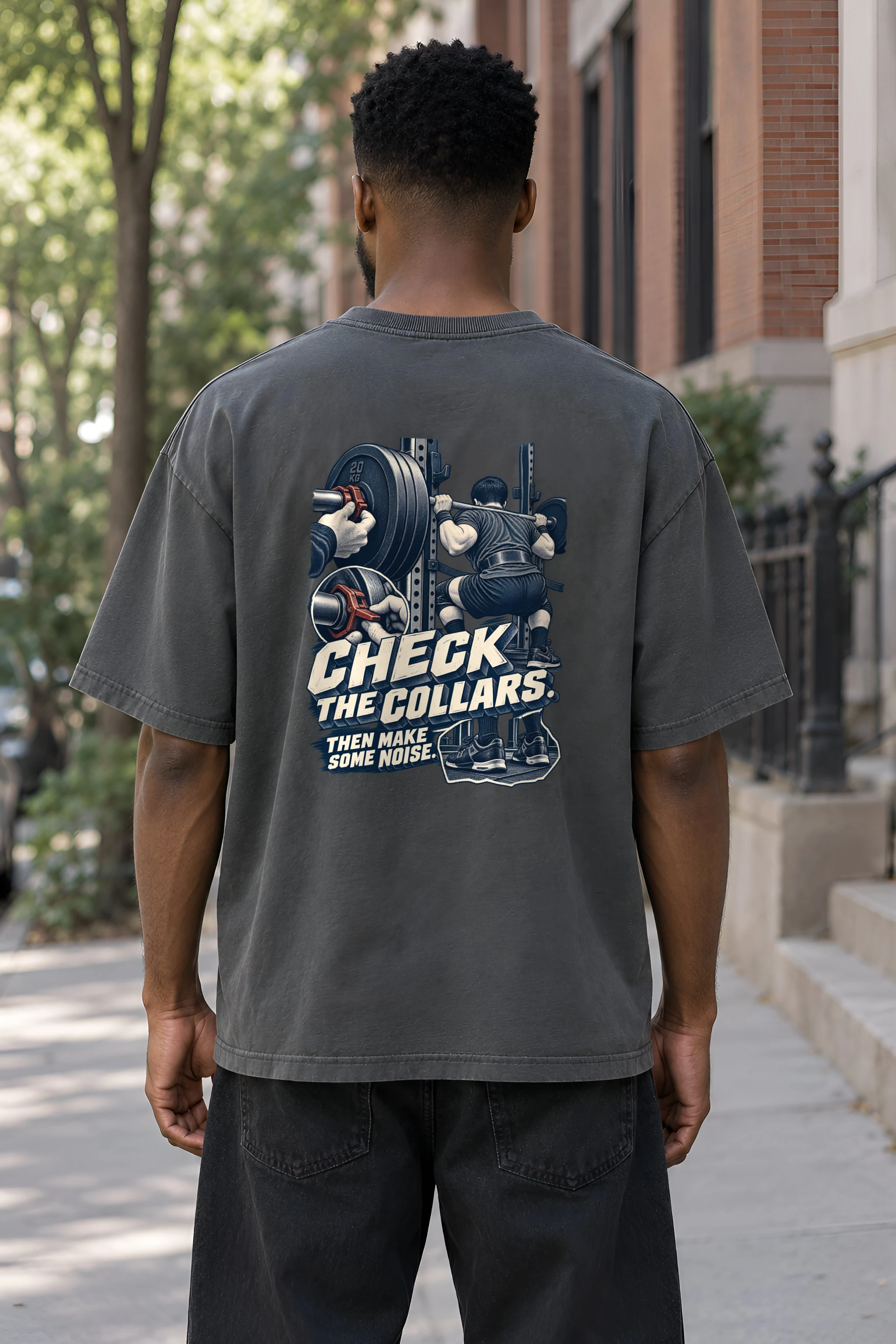 "Check the Collars" Men's Oversized Heavyweight Crewneck T-Shirt