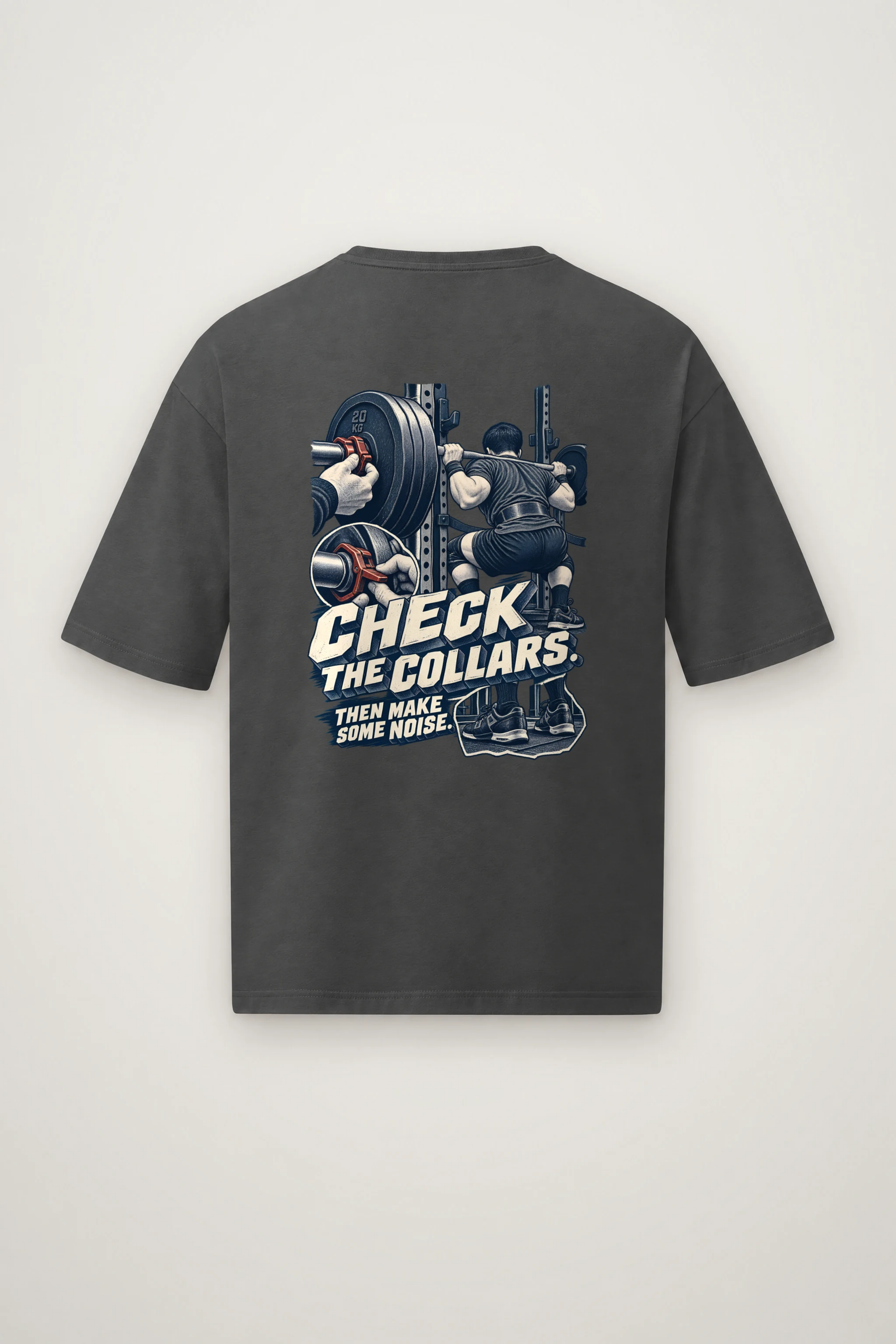 "Check the Collars" Men's Oversized Heavyweight Crewneck T-Shirt