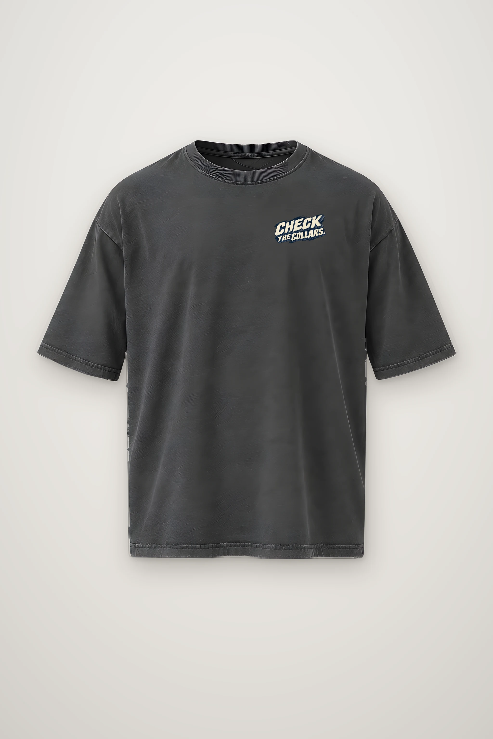 "Check the Collars" Men's Oversized Heavyweight Crewneck T-Shirt