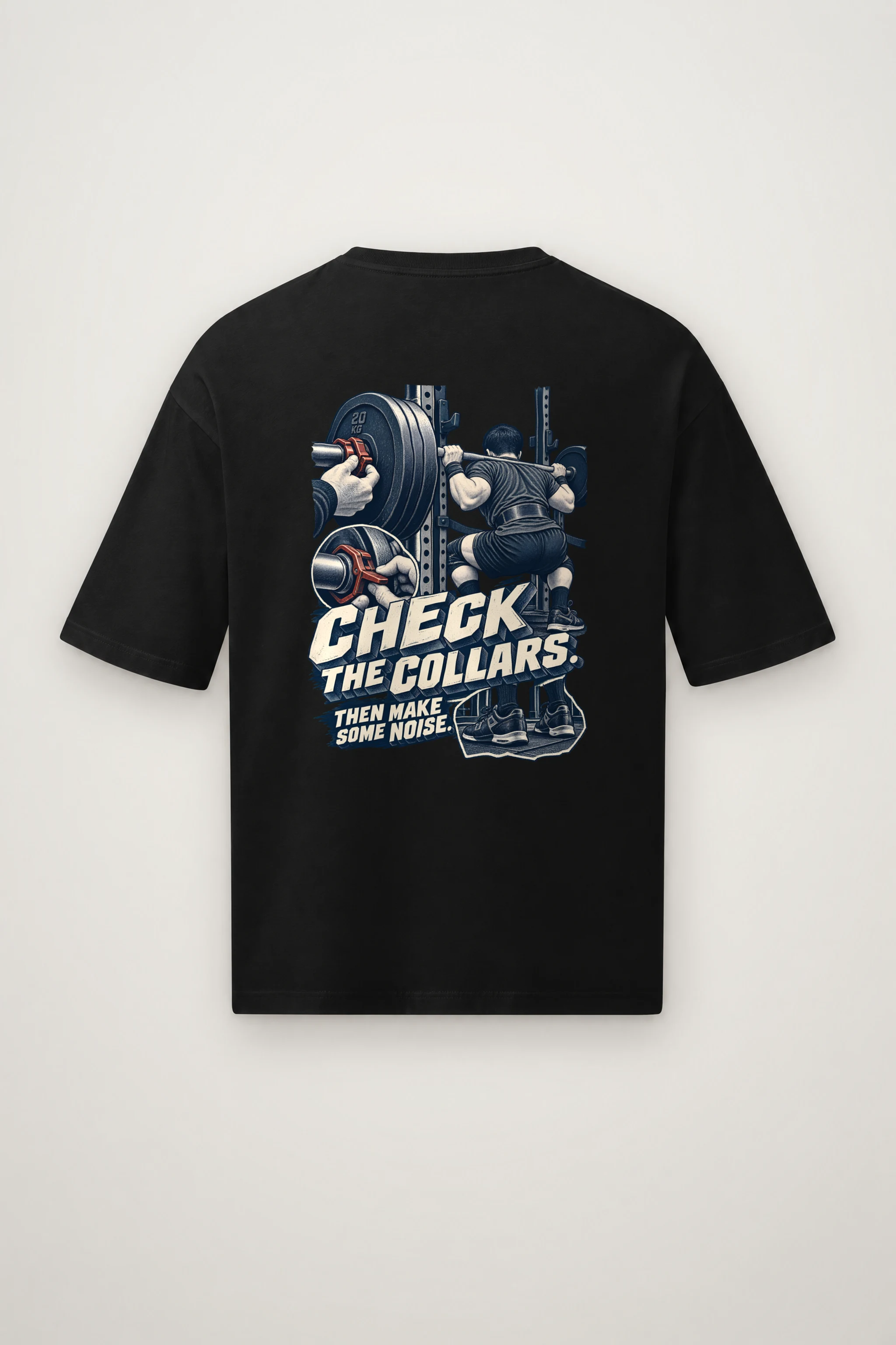 "Check the Collars" Men's Oversized Heavyweight Crewneck T-Shirt