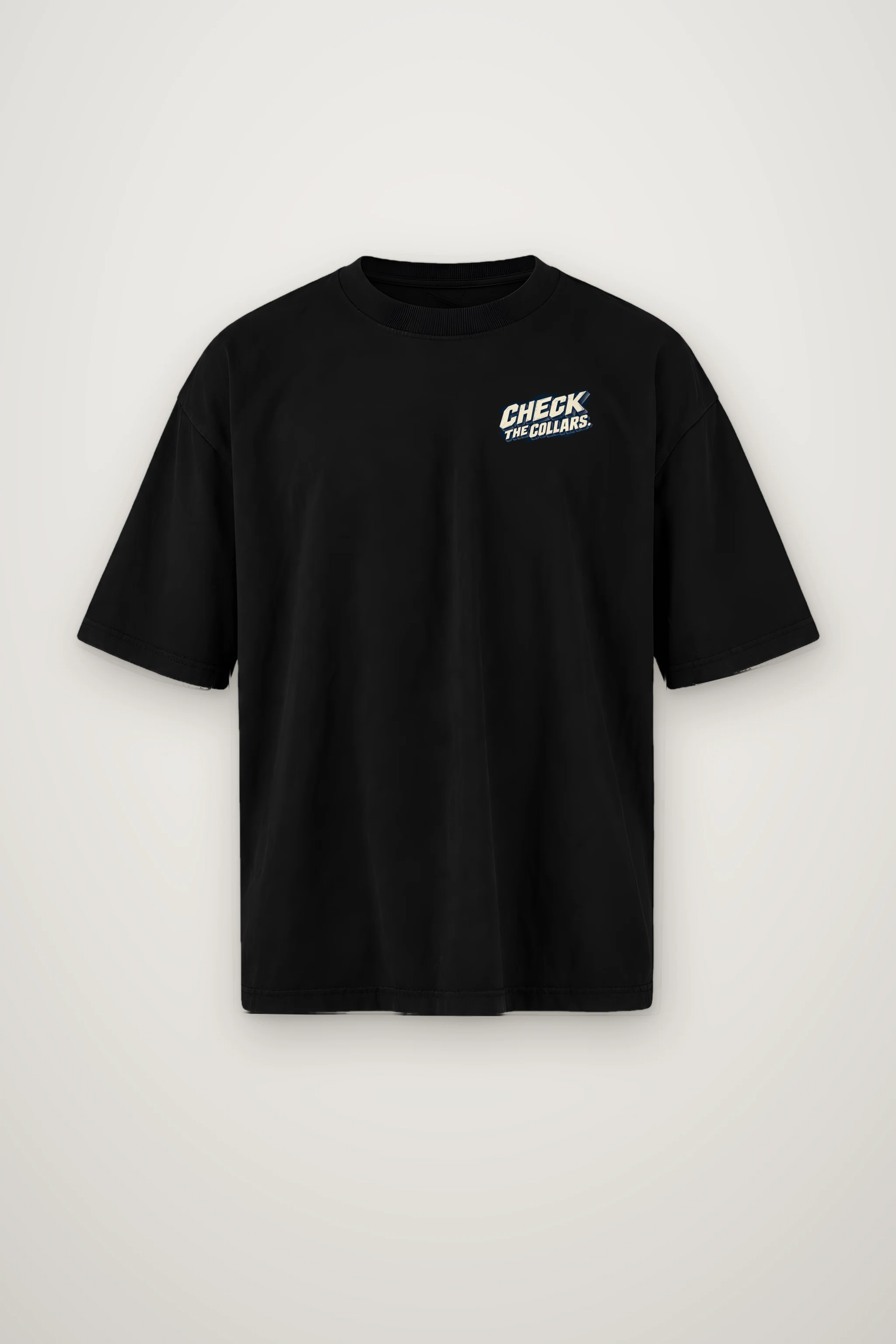 "Check the Collars" Men's Oversized Heavyweight Crewneck T-Shirt