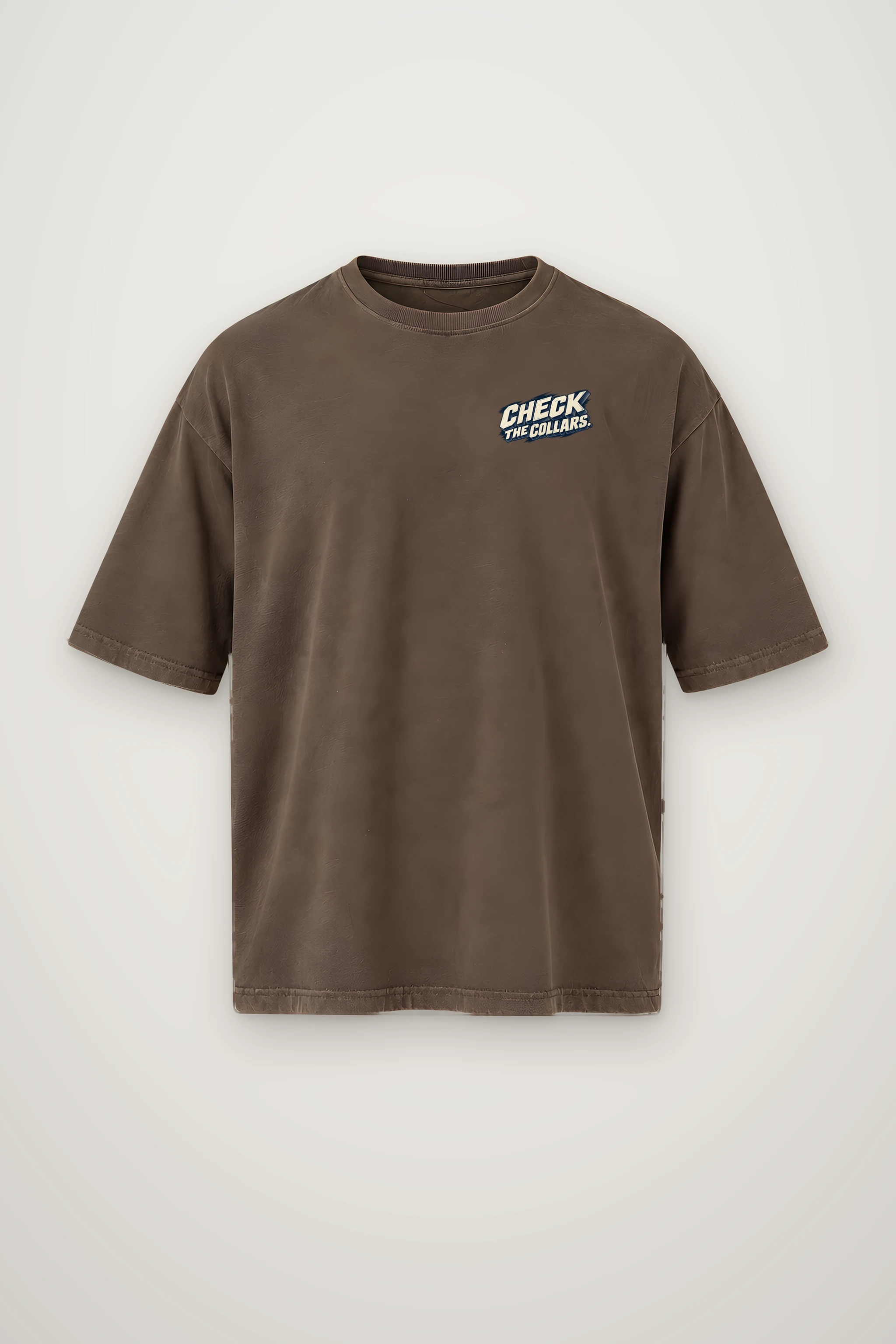 "Check the Collars" Men's Oversized Heavyweight Crewneck T-Shirt